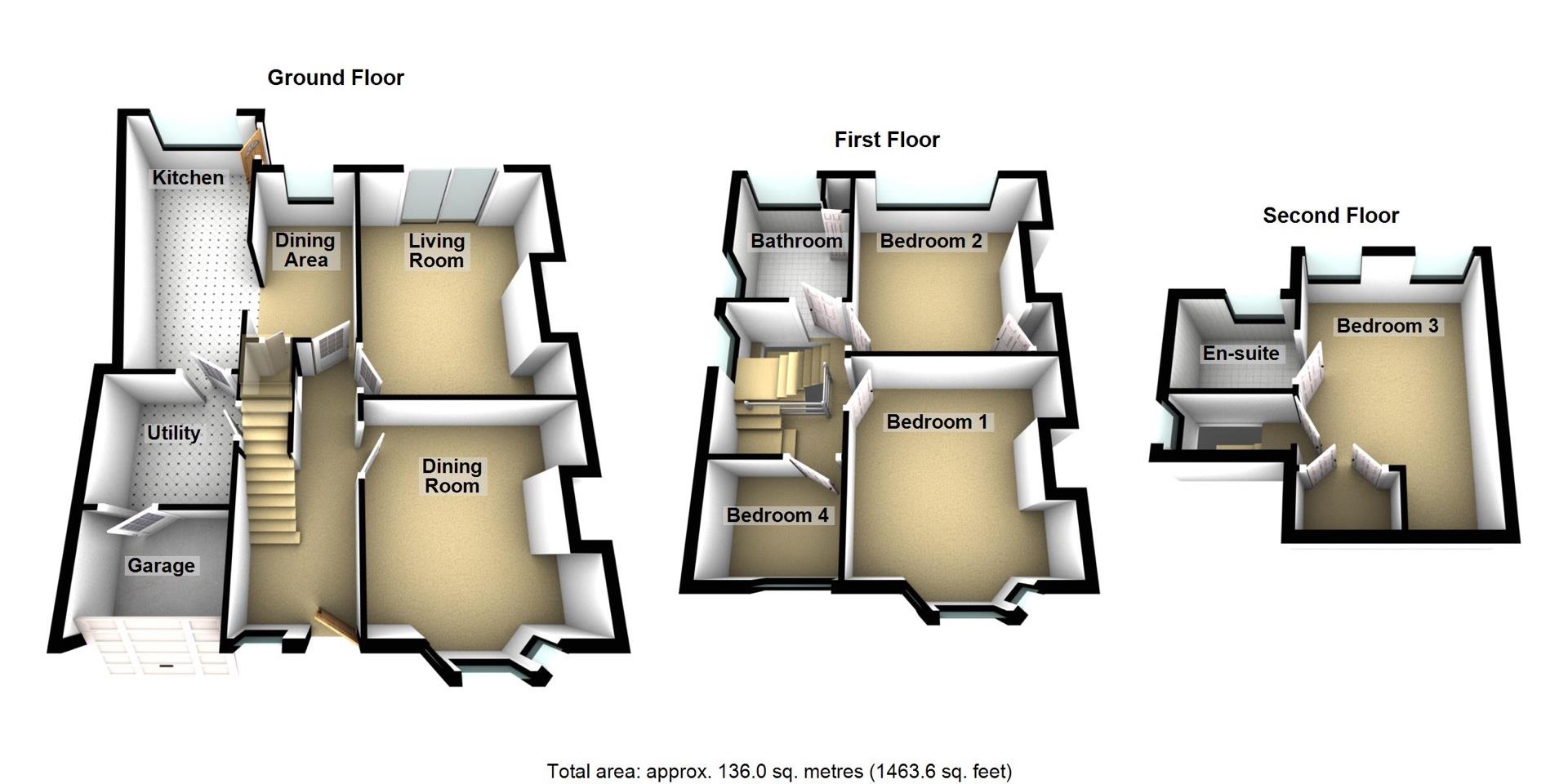 146, Plessey Crescent, Whitley Bay floorplan