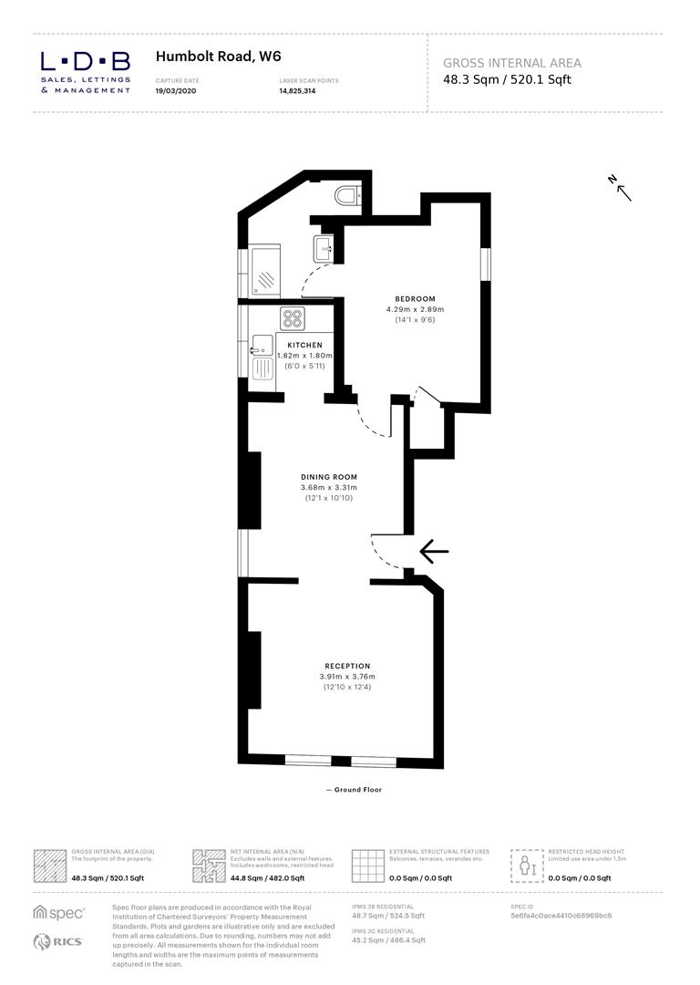 Ground Floor Flat, 35, Humbolt Road, London floorplan