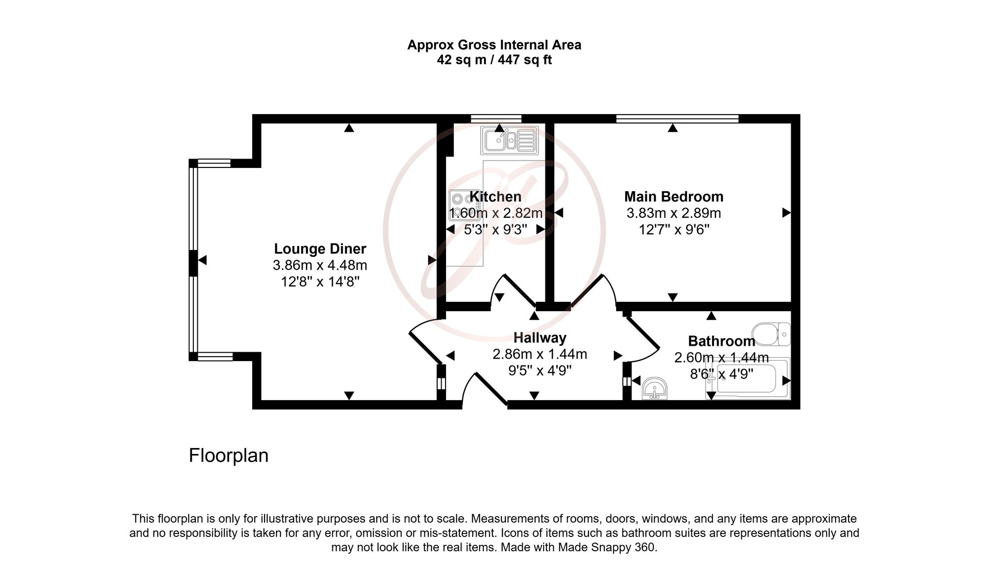 Flat 1, The Chateau, Carshalton floorplan