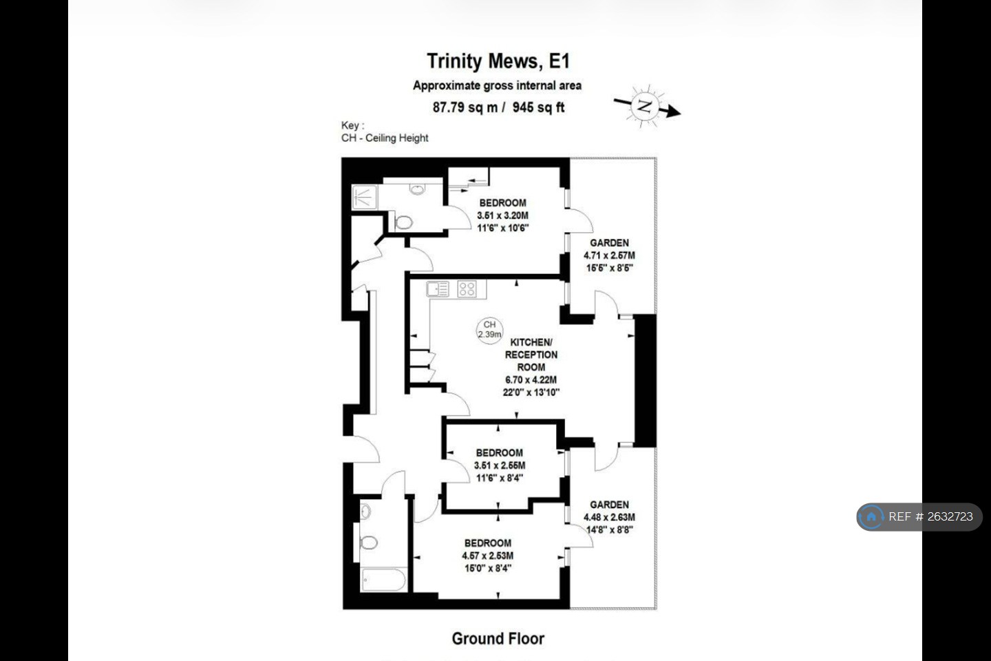 Flat, Trinity Mews, London floorplan