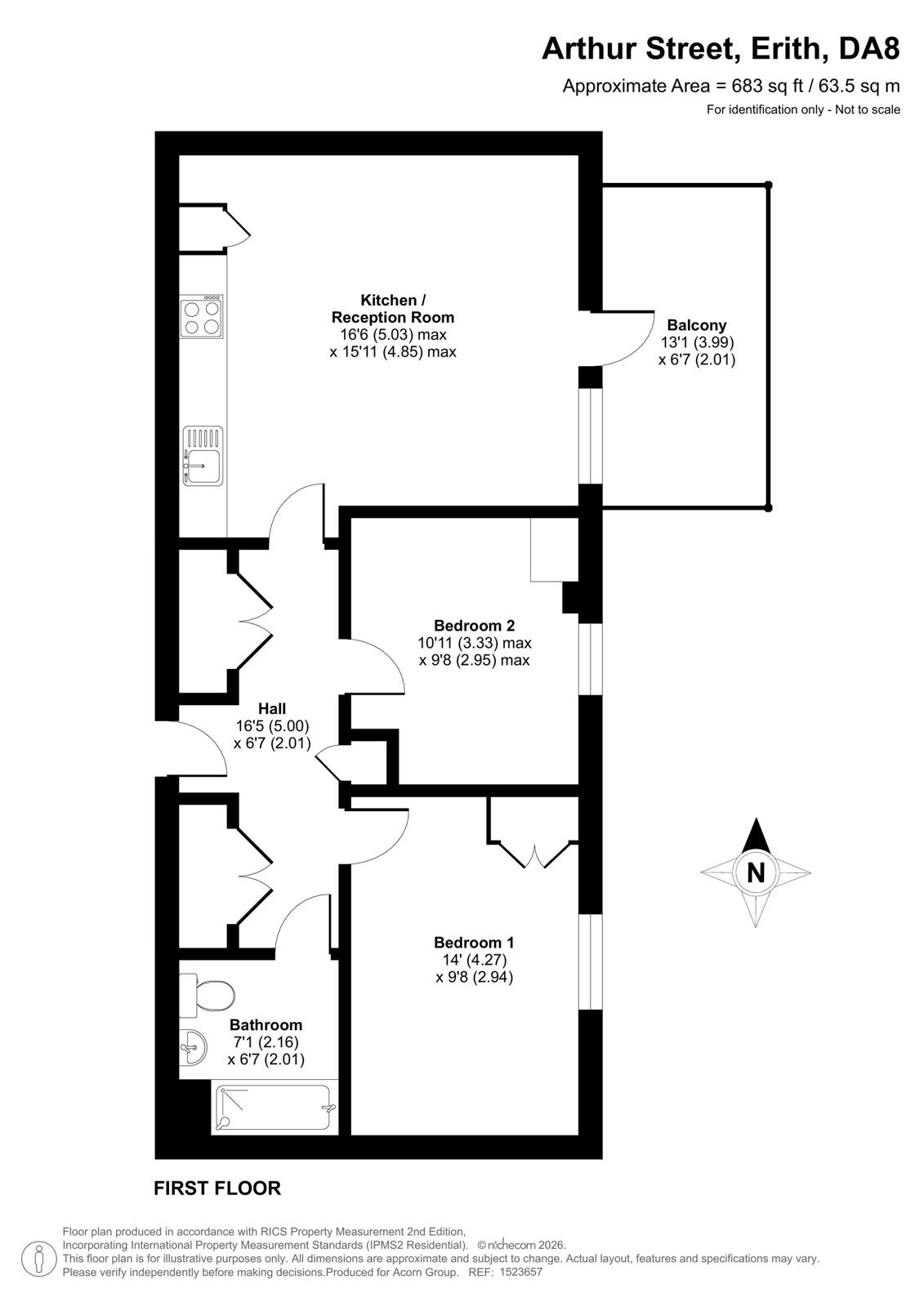 Flat 26, Centaur Court, 11, Arthur Street, Erith floorplan