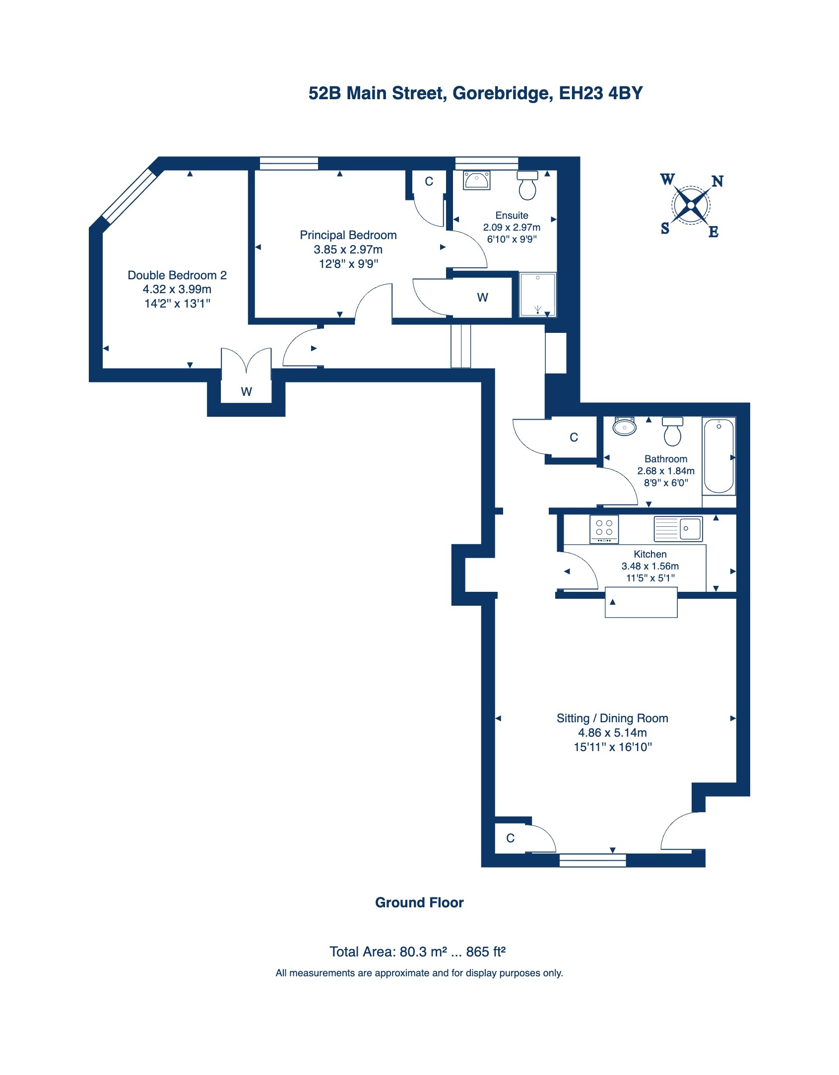 52B, Main Street, Gorebridge floorplan