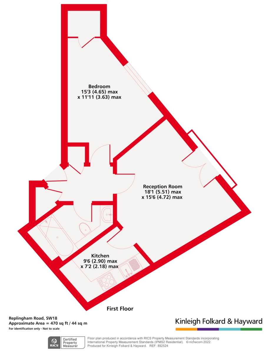 Flat 4 Carrington House, 140, Replingham Road, London floorplan