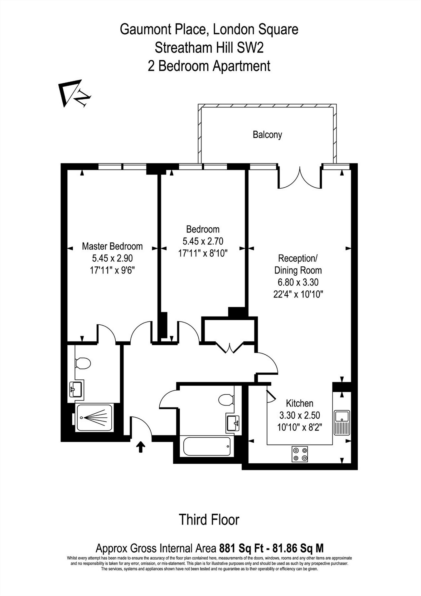 2 Bedrooms Flat to rent in 4 Gaumont Place, London Square, Streatham Hill SW2
