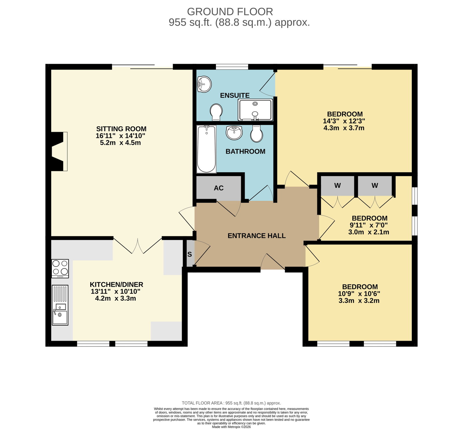 1a Osborne House,Apartment 1, Victoria Road, Malvern floorplan