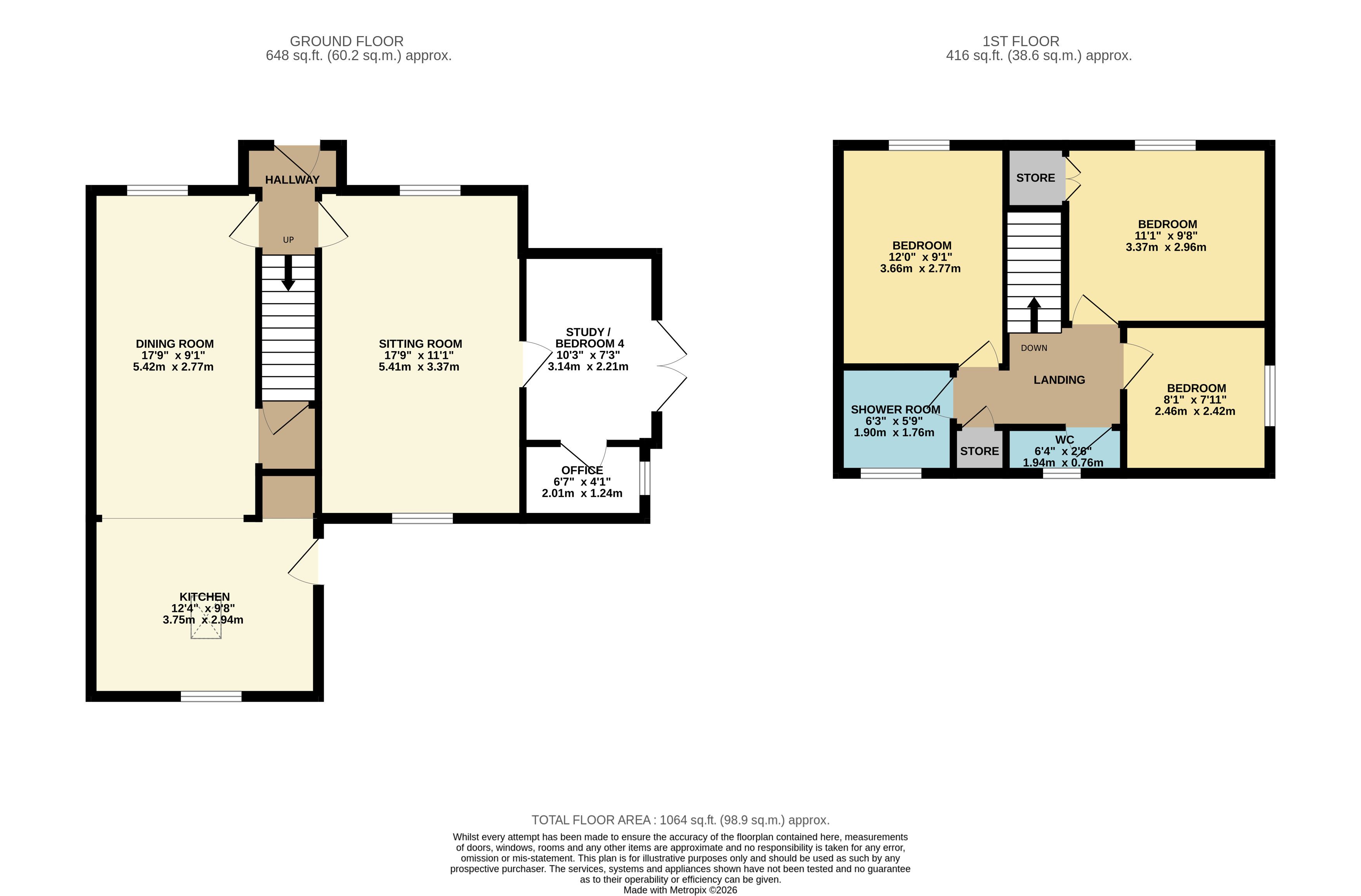 45, Riber View Close, Tansley, Matlock floorplan