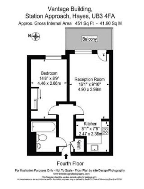 Flat 422, Vantage Building, Station Approach, Hayes floorplan