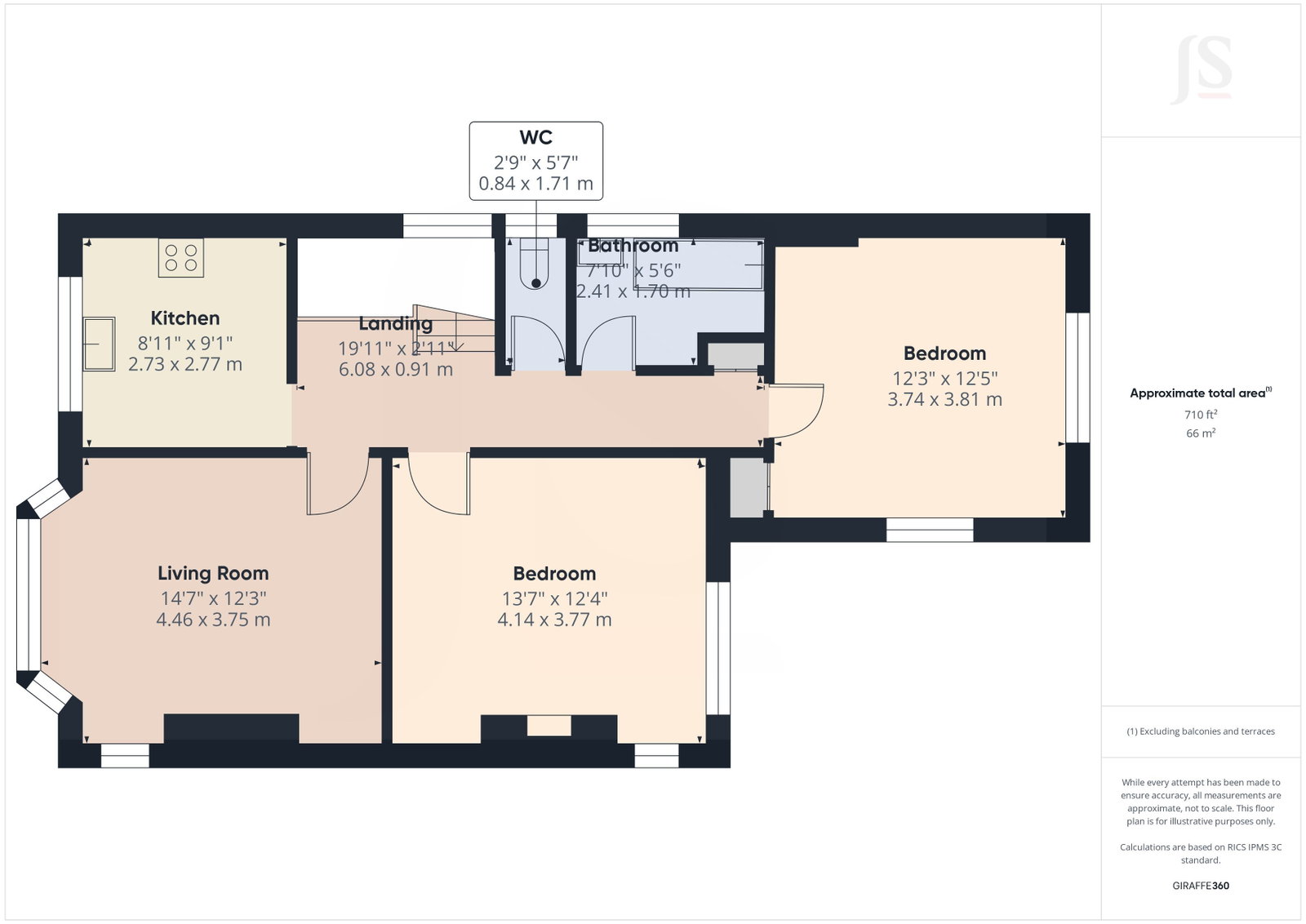 Top Floor Flat 48, Pembroke Avenue, Worthing floorplan
