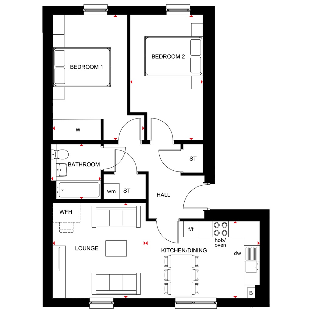 "Swinton" at Fishwives' Causeway, Edinburgh EH15, 2 bedroom flat for