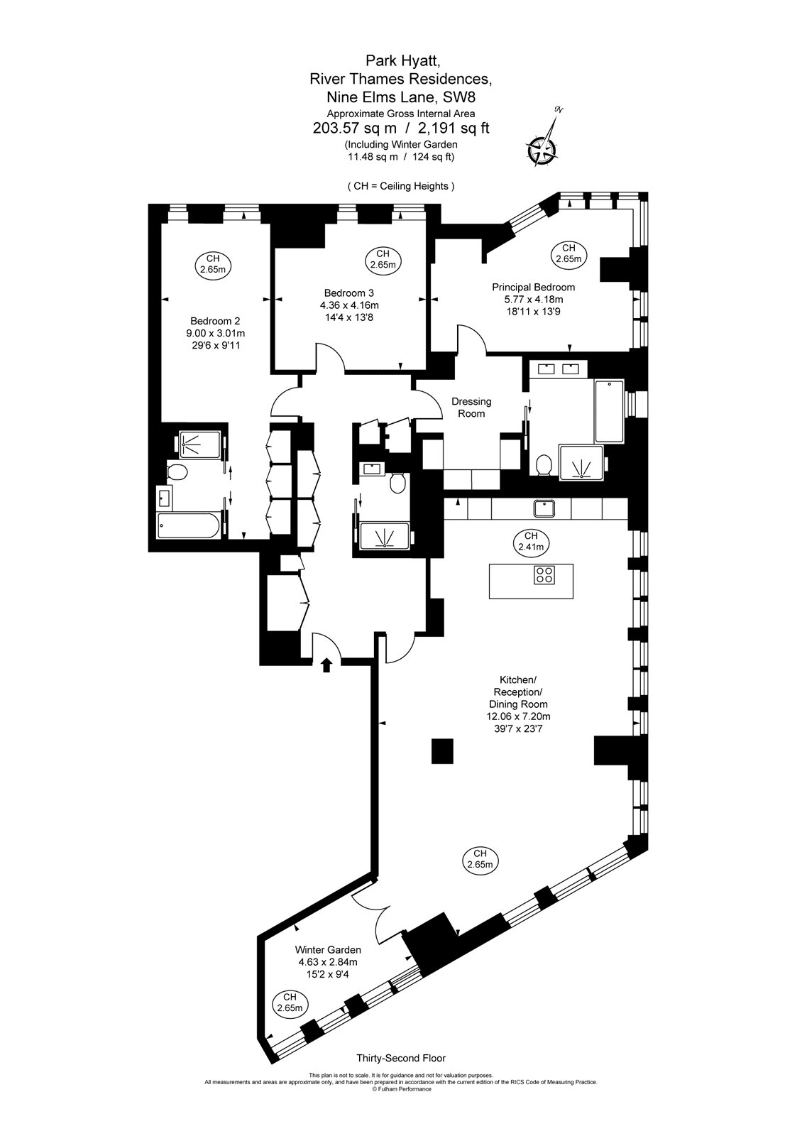 Apartment 3203, Park Hyatt Residenc, 7, Nine Elms Lane, London floorplan
