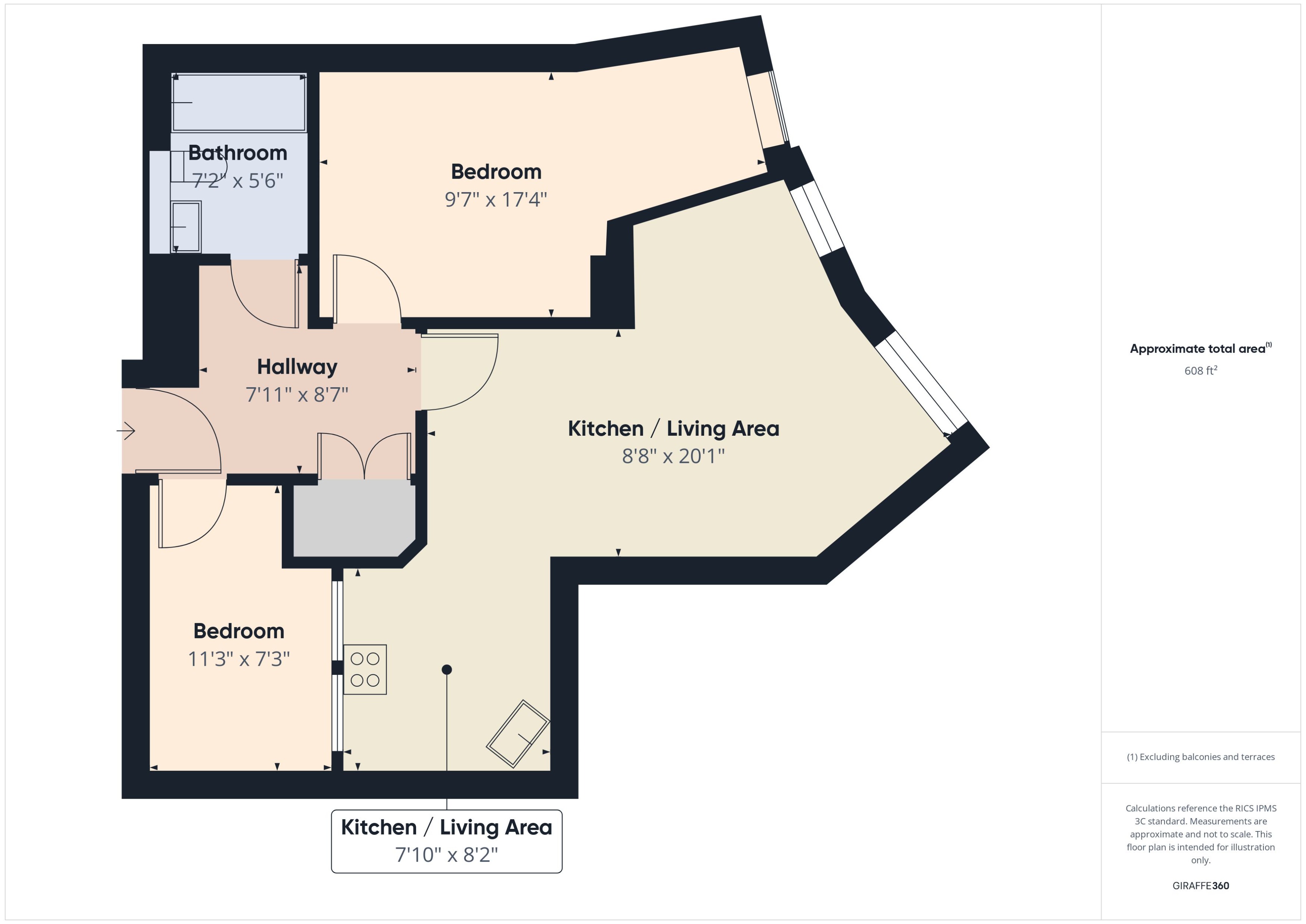 Flat 238, 41 Essex Street, i-Land Development, Birmingham floorplan