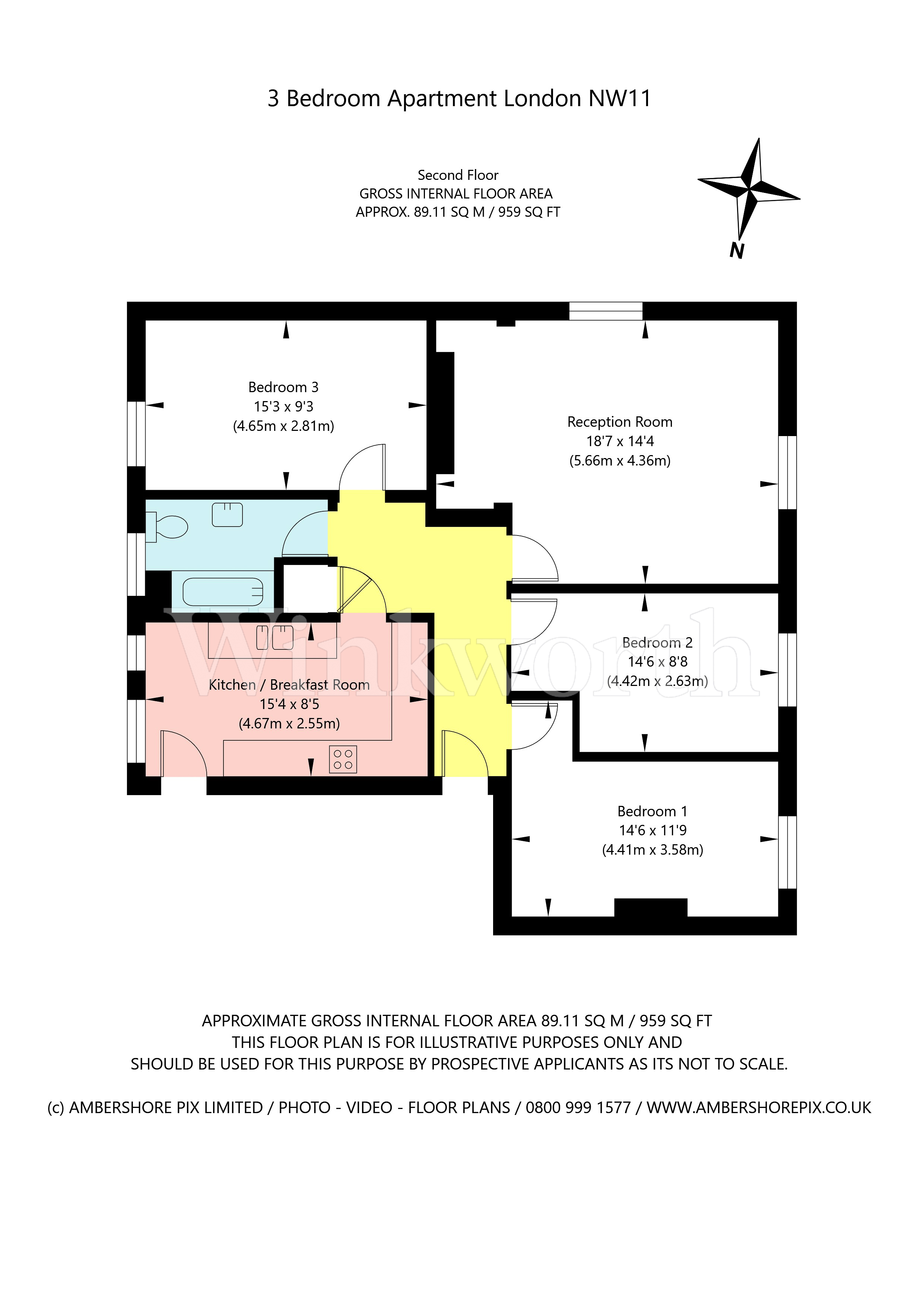 Flat 32, Belmont Court,, Finchley Road, London floorplan