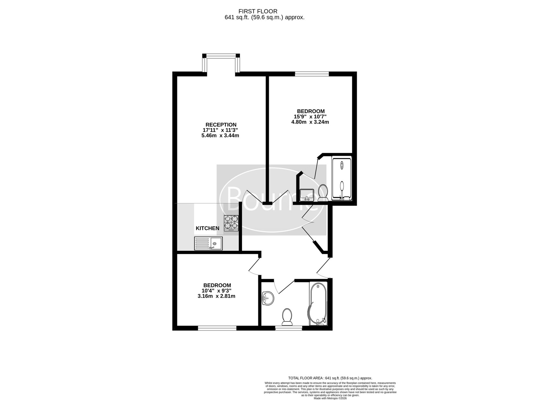 Flat 13, Beaufort Mews 1-3,, Kingsway, Woking floorplan