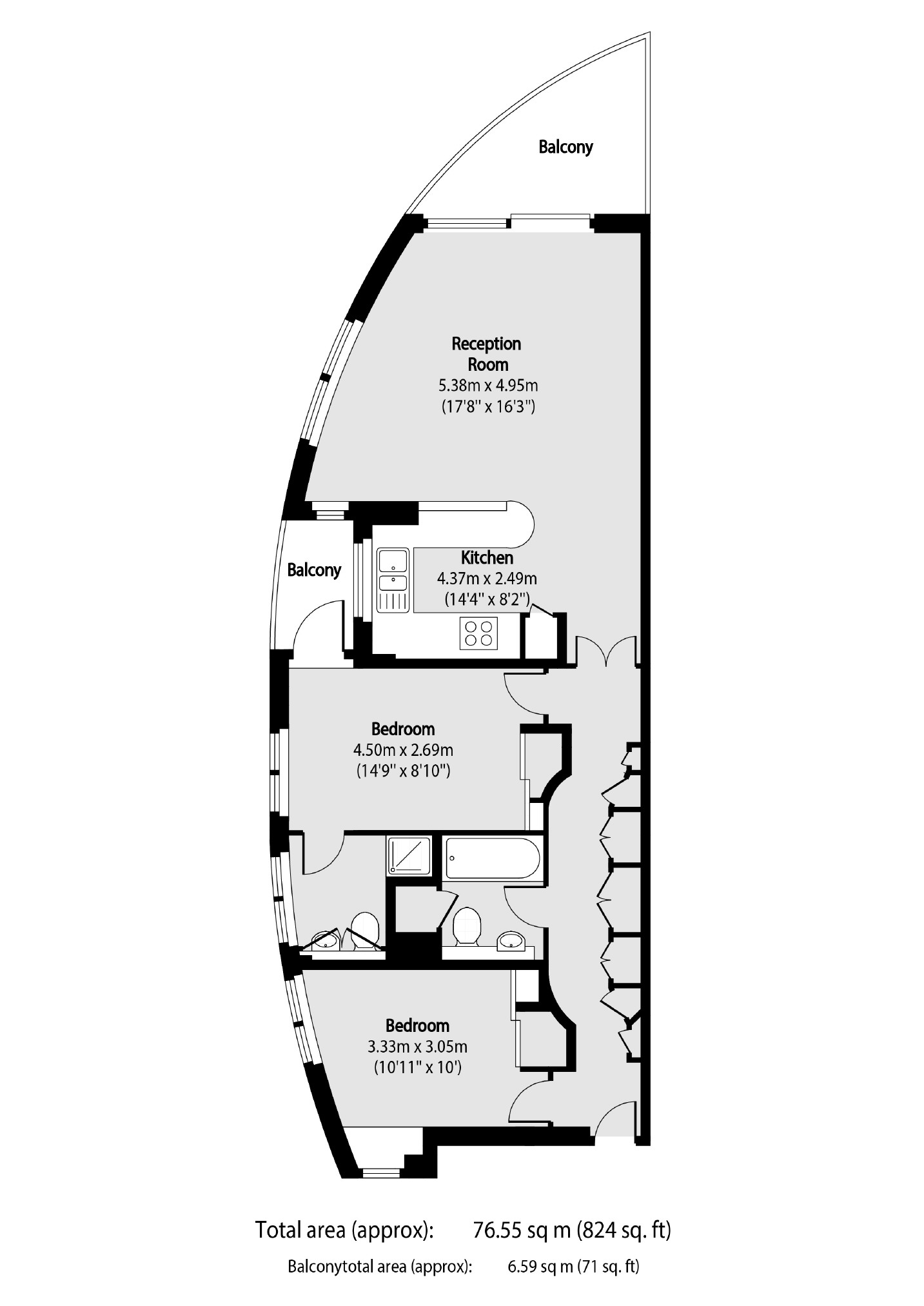 Flat 44, Ocean Wharf, 60, Westferry Road, London floorplan