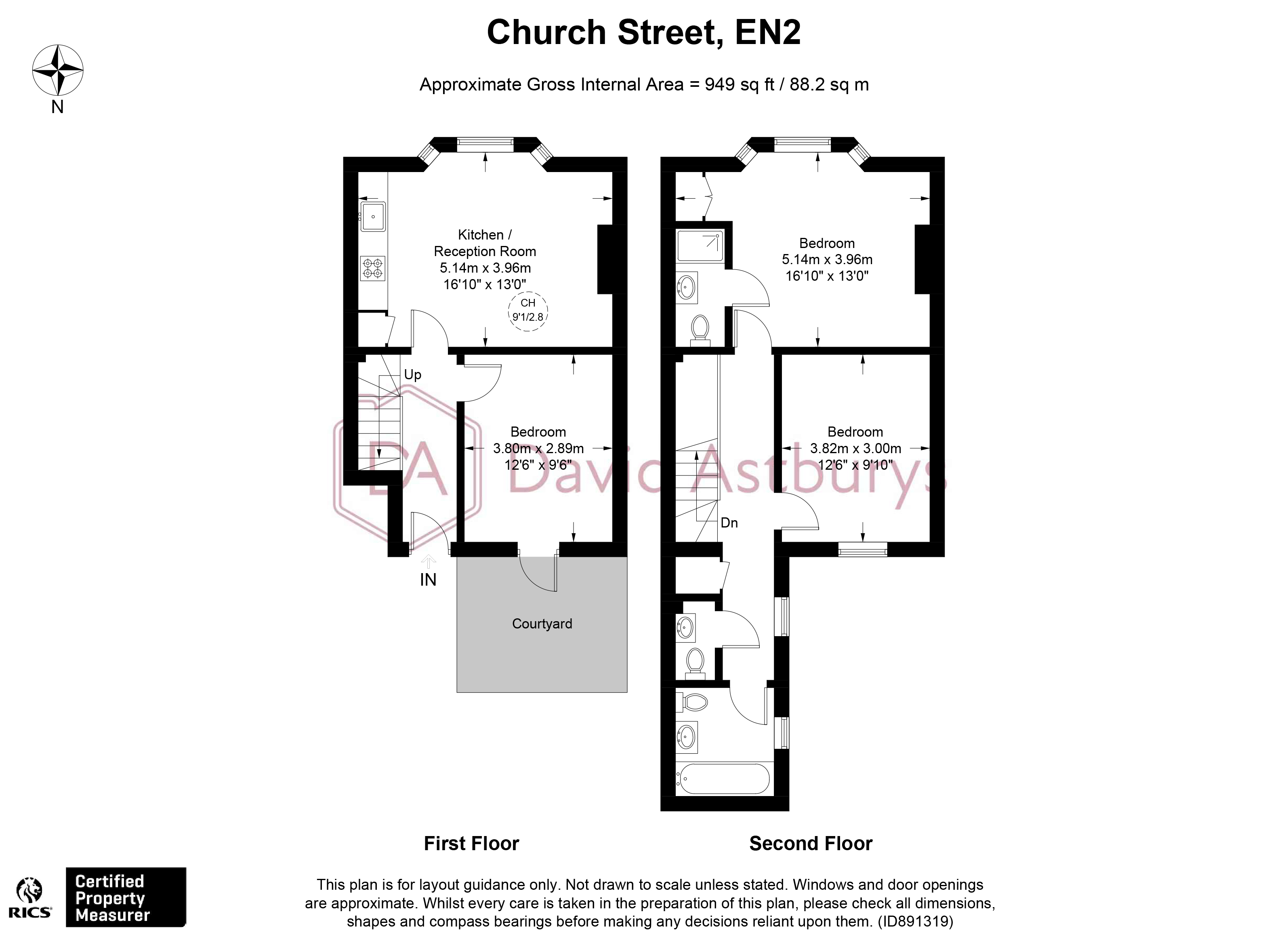 Market Chambers, Church Street, Enfield EN2, 3 bedroom flat to rent