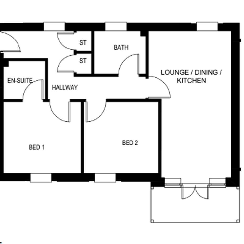 2 Bedrooms Flat for sale in 