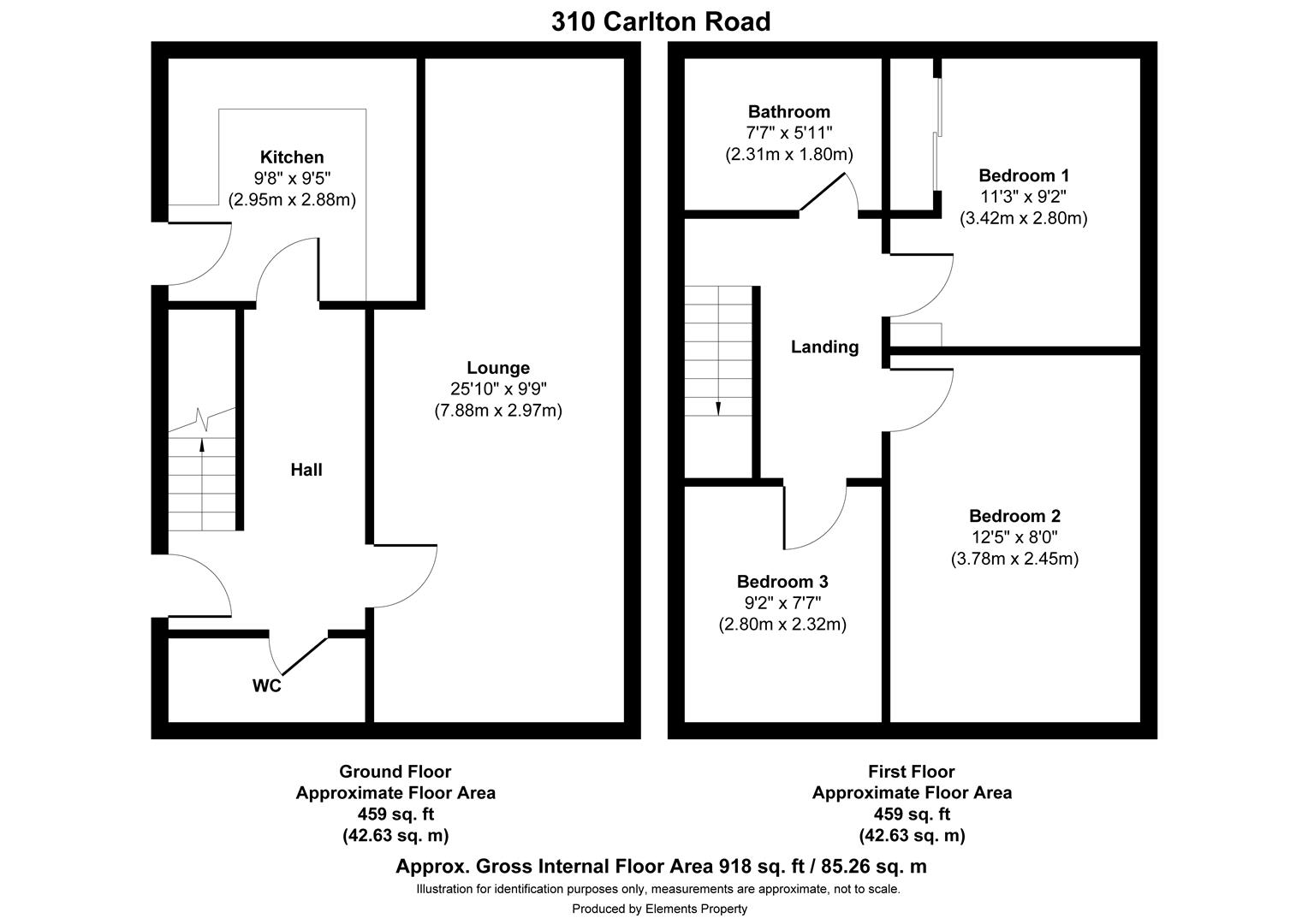 310, Carlton Road, Barnsley floorplan