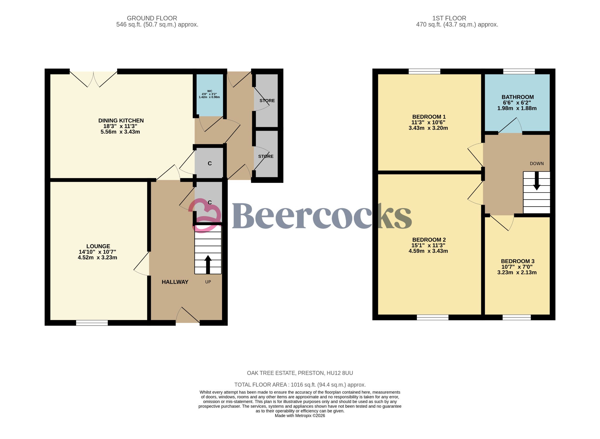 3, Oak Tree Estate, Hull floorplan