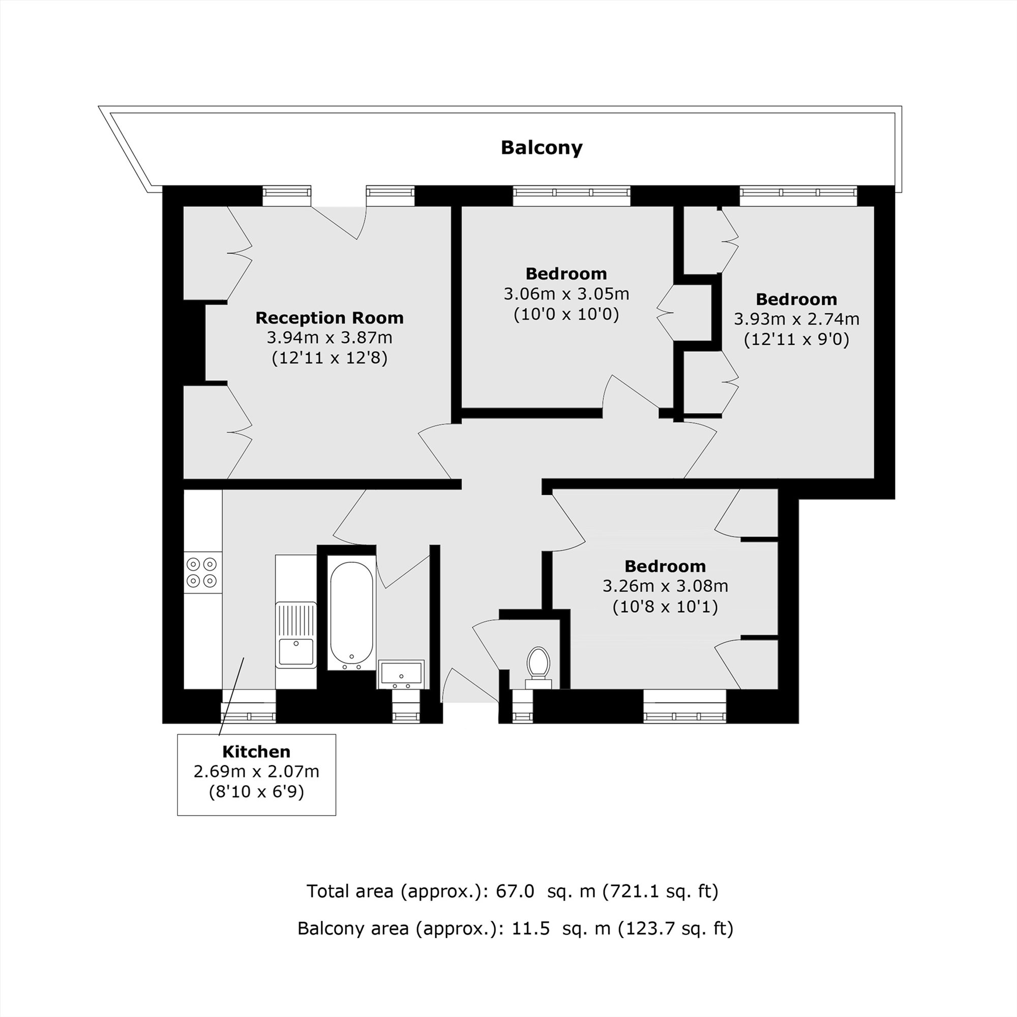 Flat 6, Charnock House, White City Estate, London floorplan