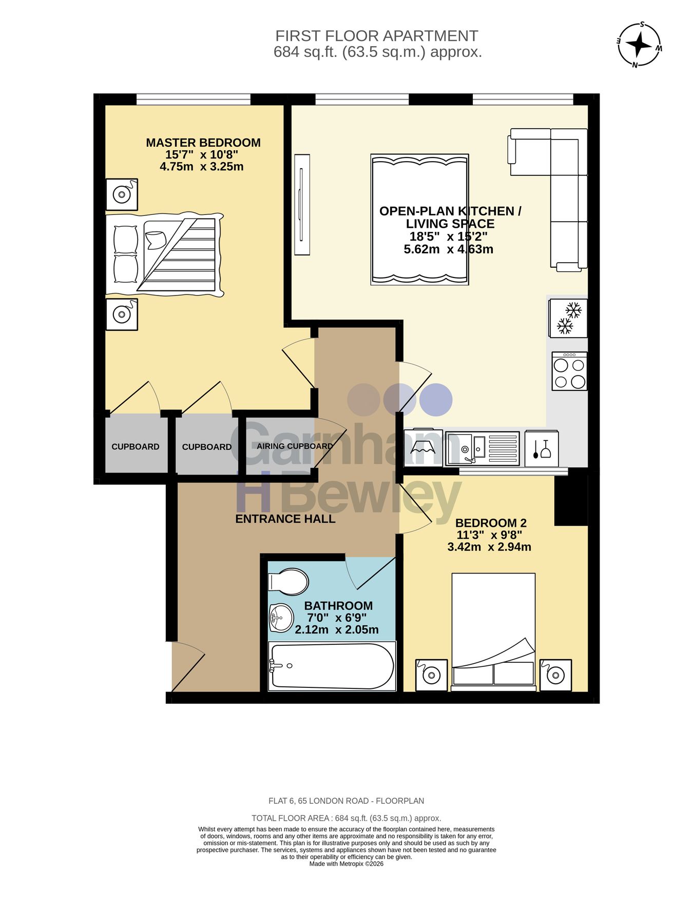 Flat 7, 65, London Road, East Grinstead floorplan