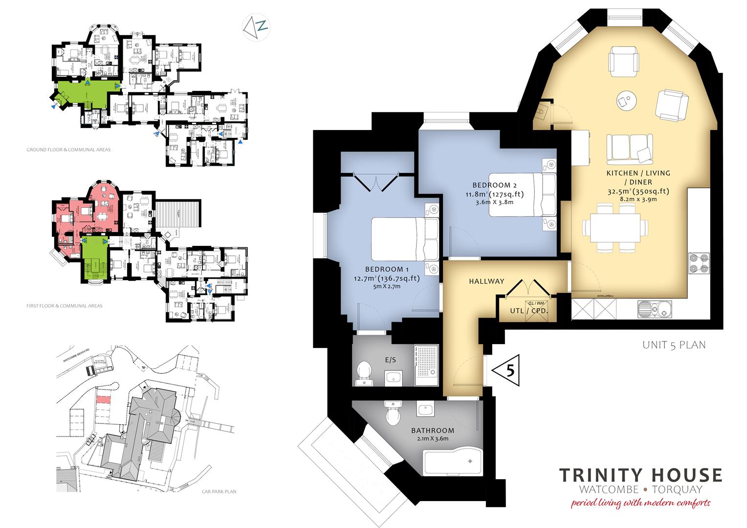 Apartment 5 Trinity House, Watcombe Beach Road, Torquay floorplan