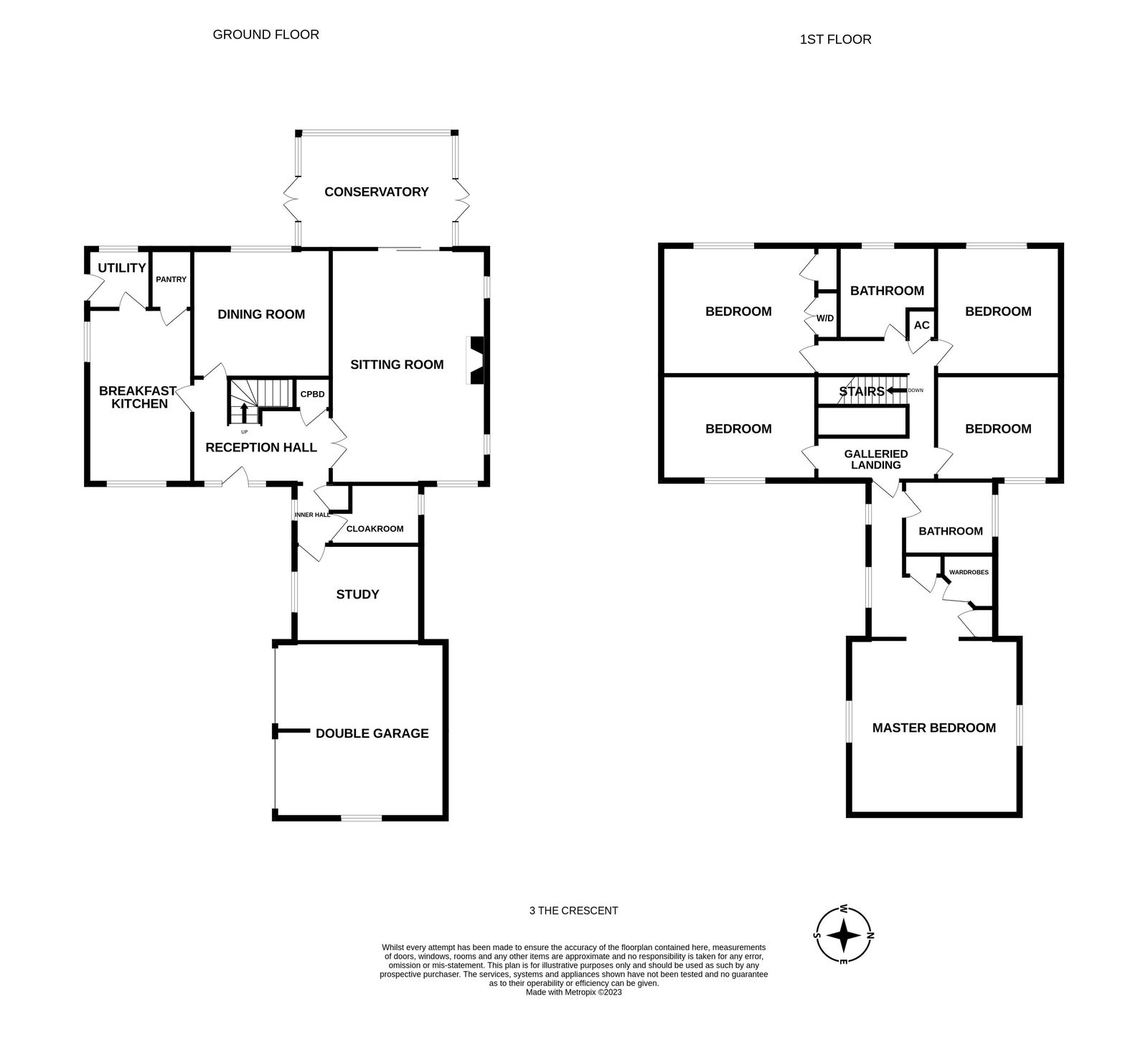 3, The Crescent, Malvern floorplan