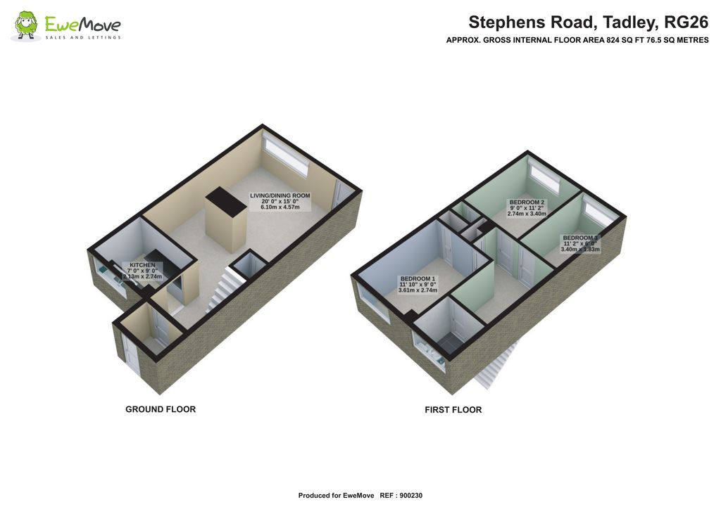 Stephens Road, Tadley RG26, 3 bedroom terraced house for sale