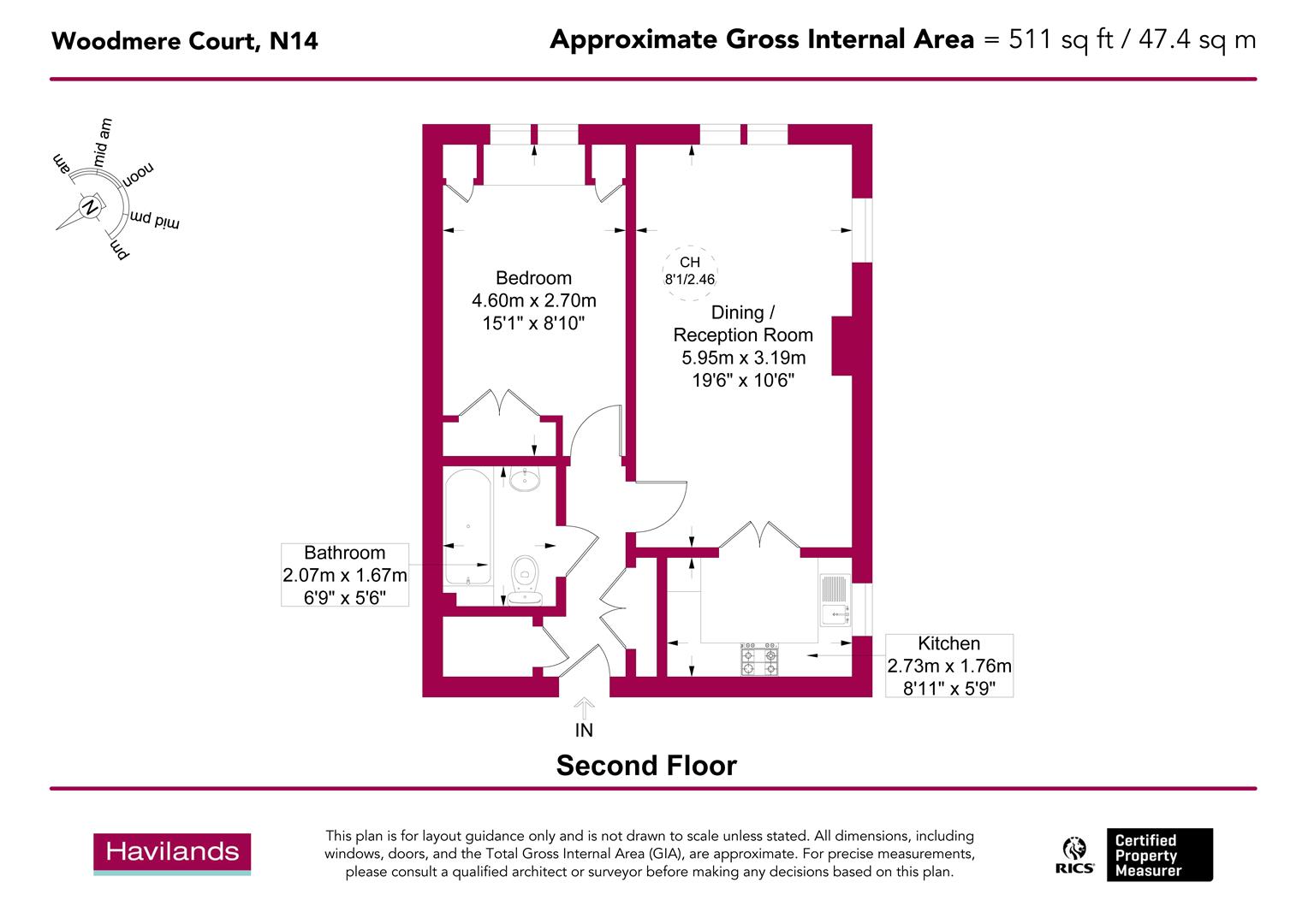 Flat 54, Woodmere Court, 7, Avenue Road, London floorplan