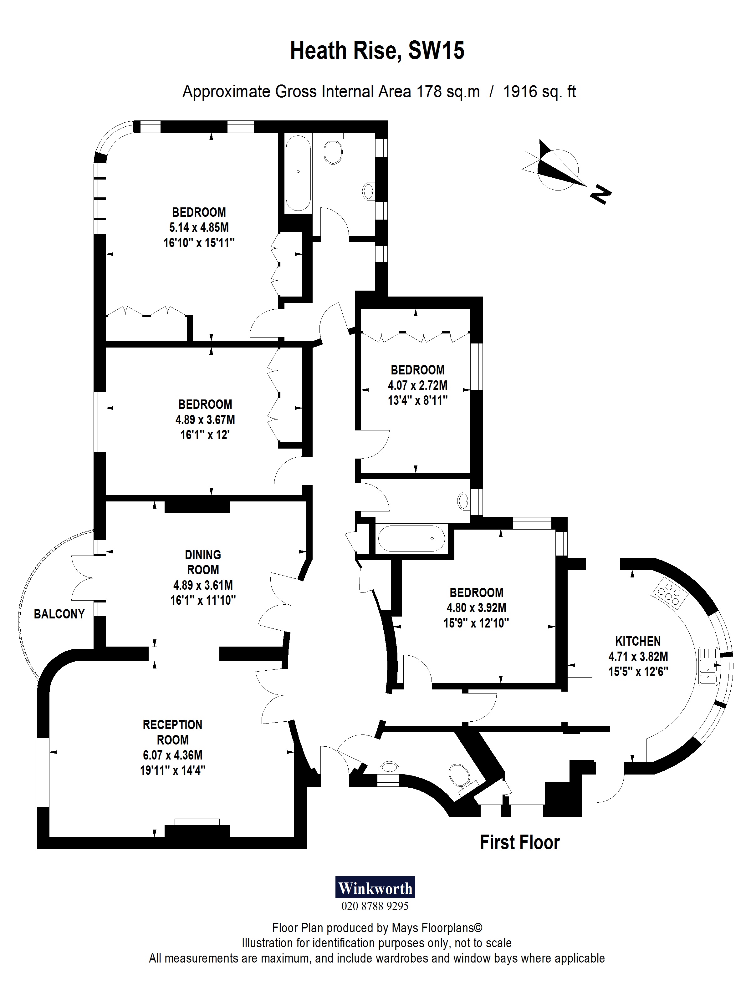Heath Rise, Kersfield Road, Putney, London SW15, 4 bedroom flat for