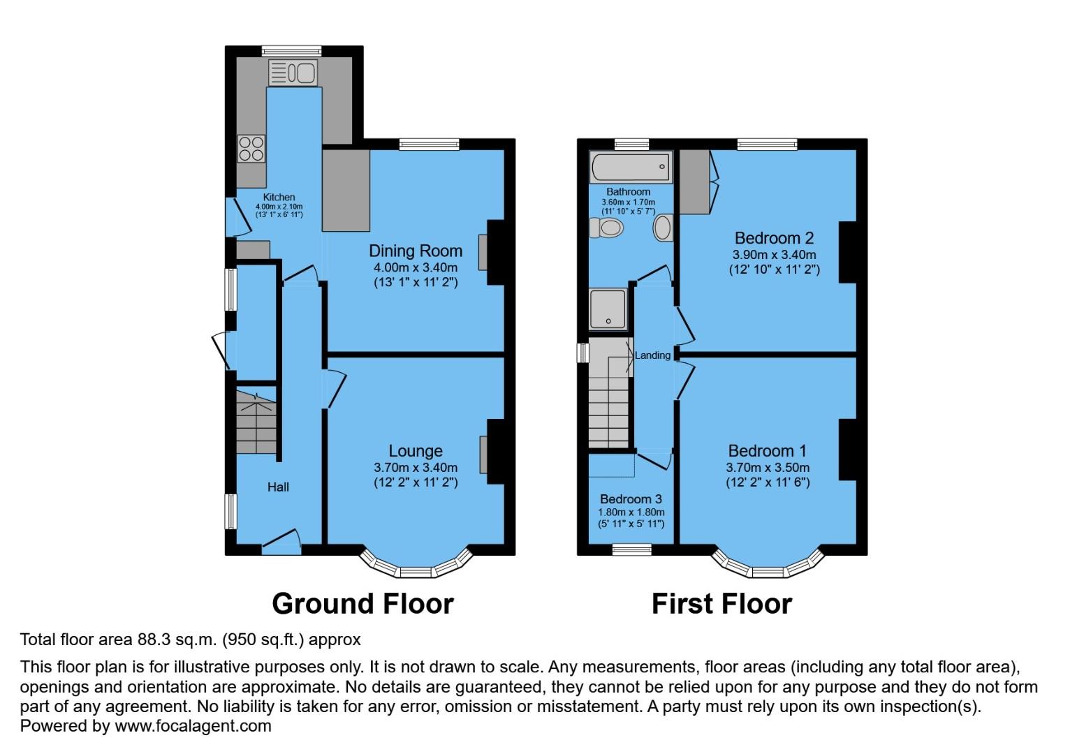 197, Ashgate Road, Chesterfield floorplan