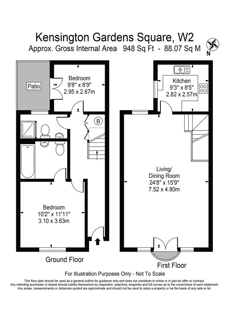 Mews House 99, 50, Kensington Gardens Square, London floorplan