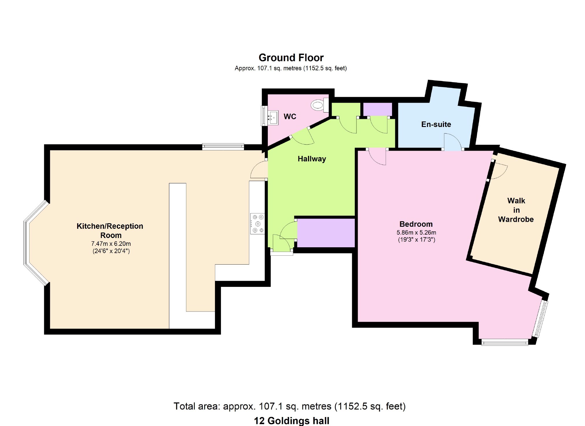 1 Bedrooms Flat for sale in Goldens Way, Goldings, Hertford SG14