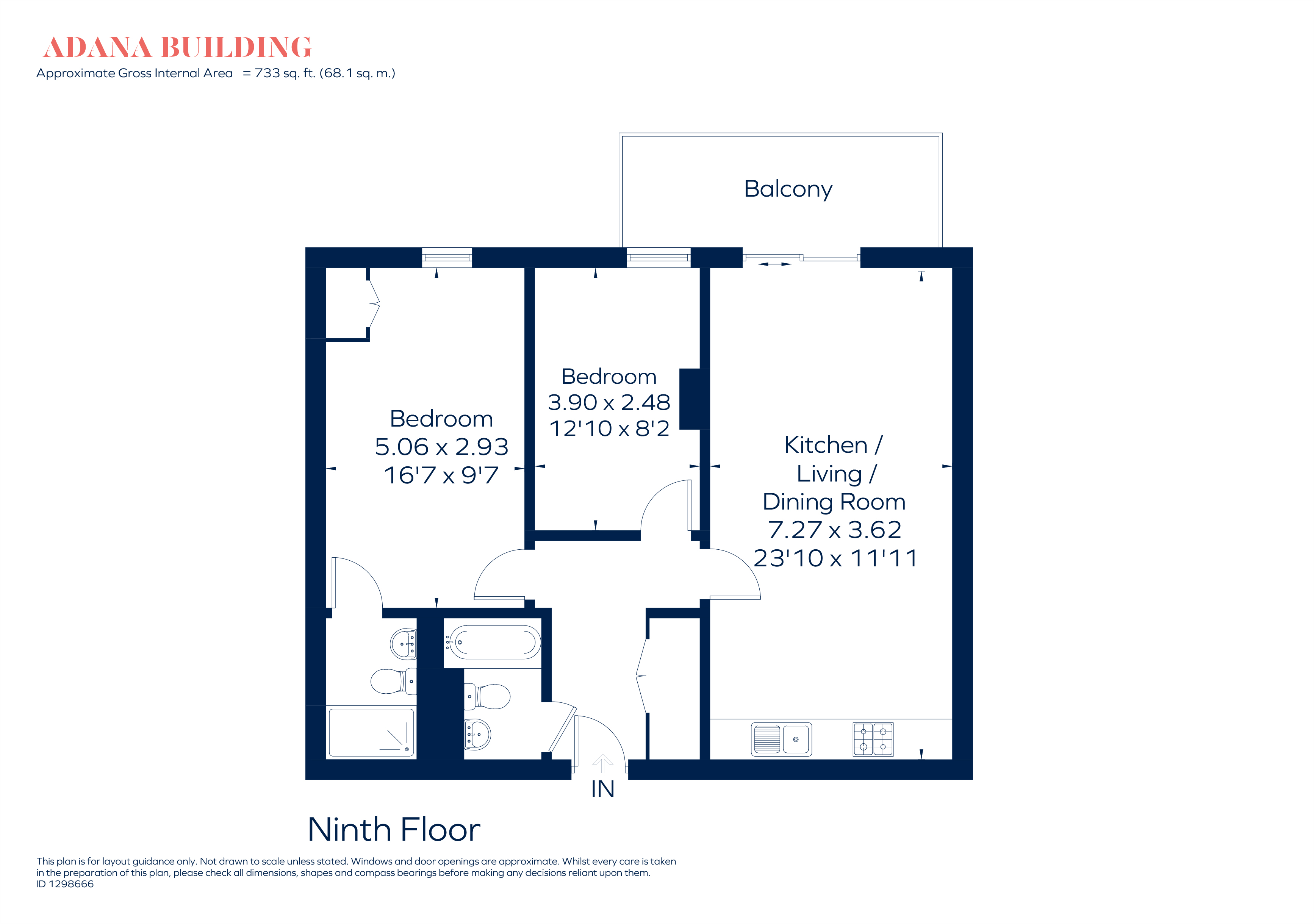Flat 901, Adana Building, Conington Road, London floorplan