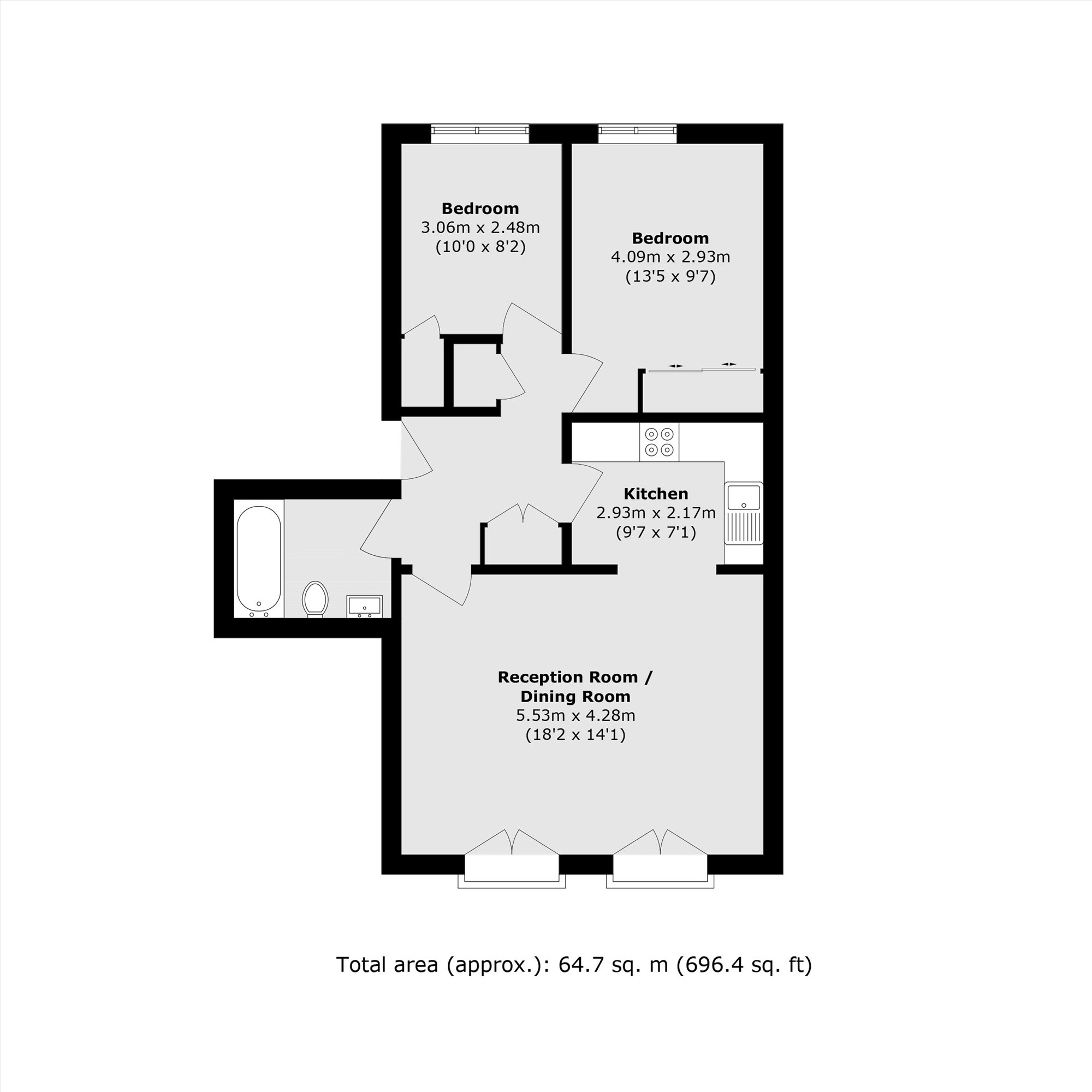 Flat 6-22, Kempton Court, 2, Durward Street, London floorplan