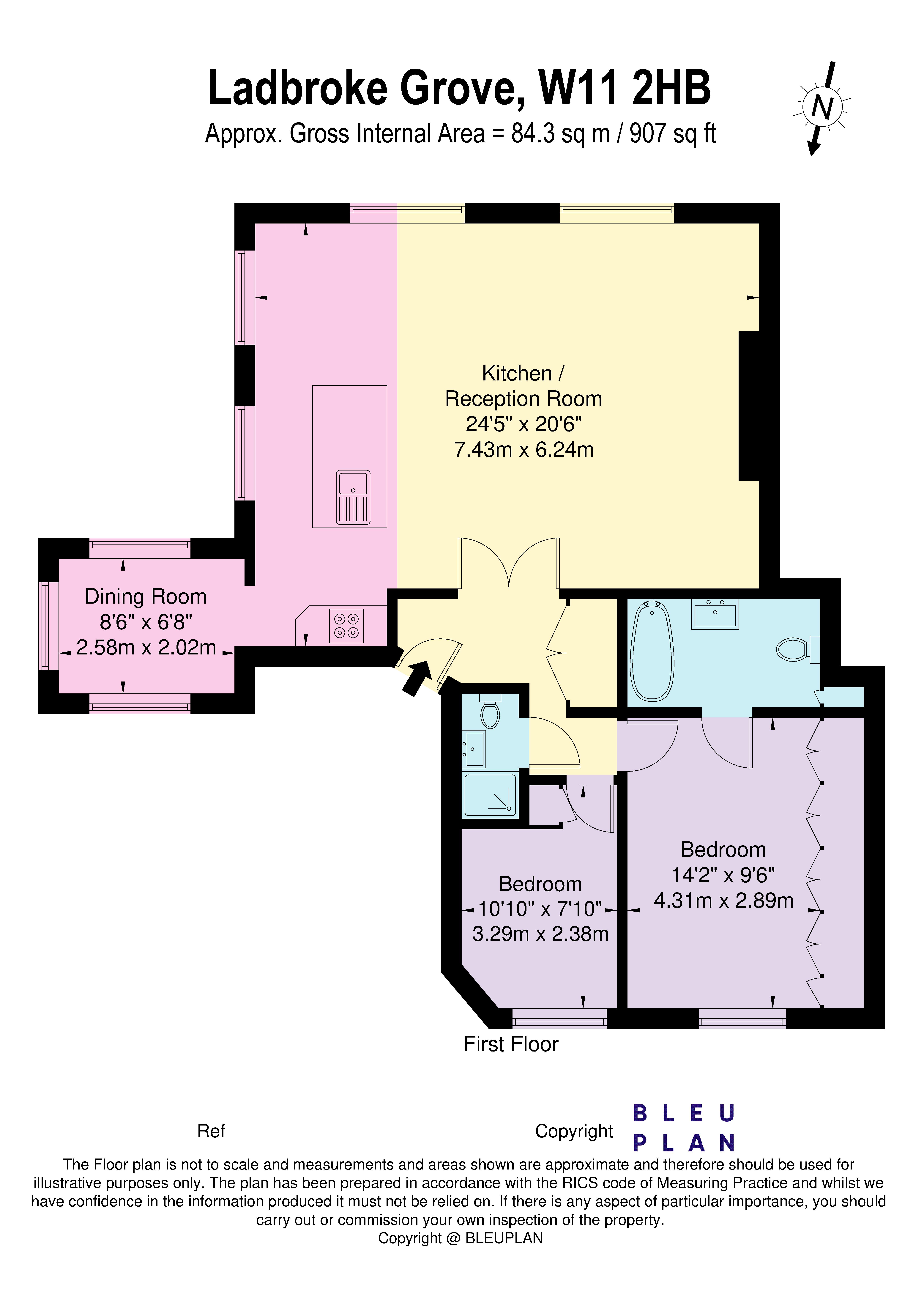 5, 85, Ladbroke Grove, London floorplan