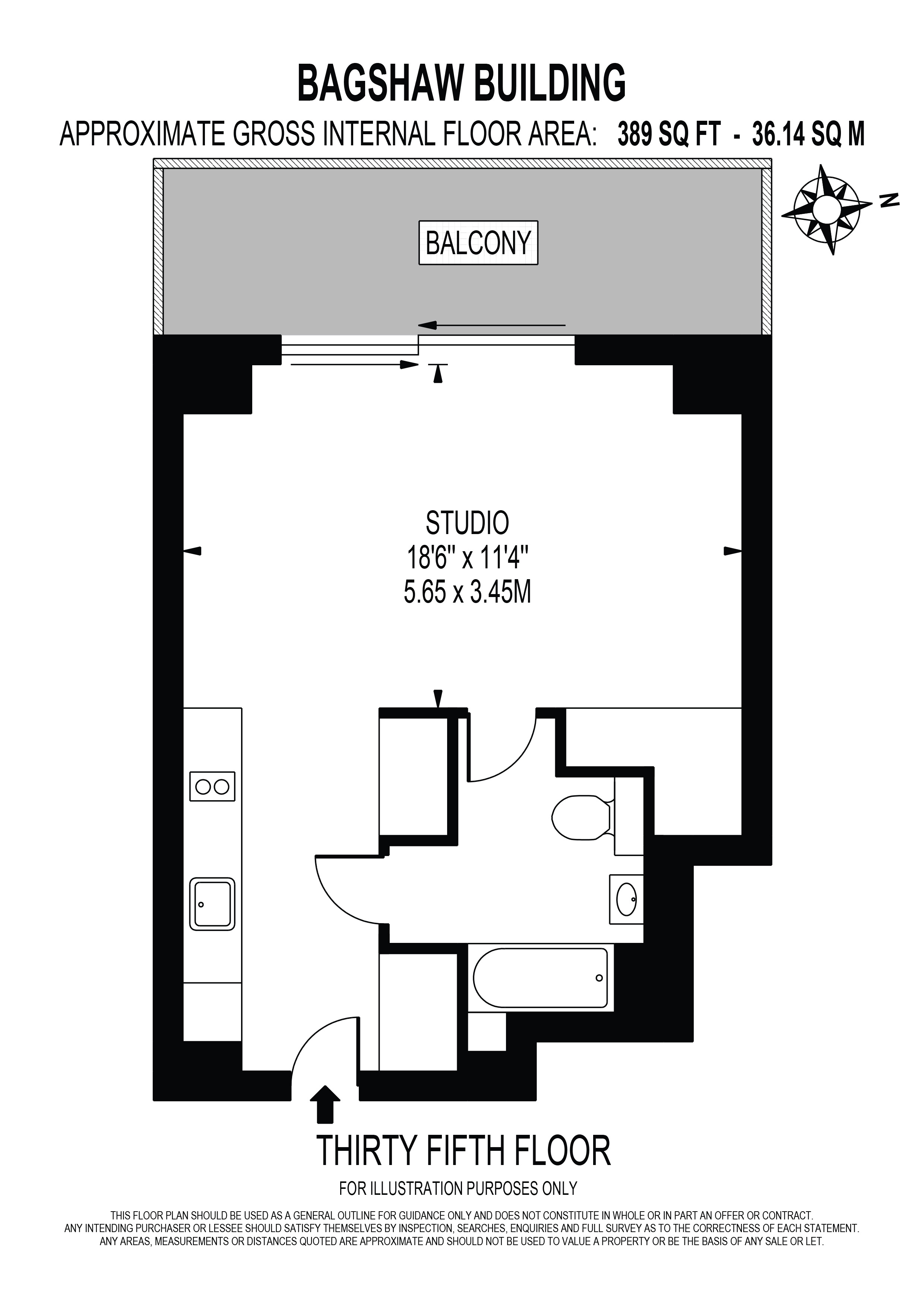 Flat 3508 Bagshaw Building 1, Wards Place, London floorplan