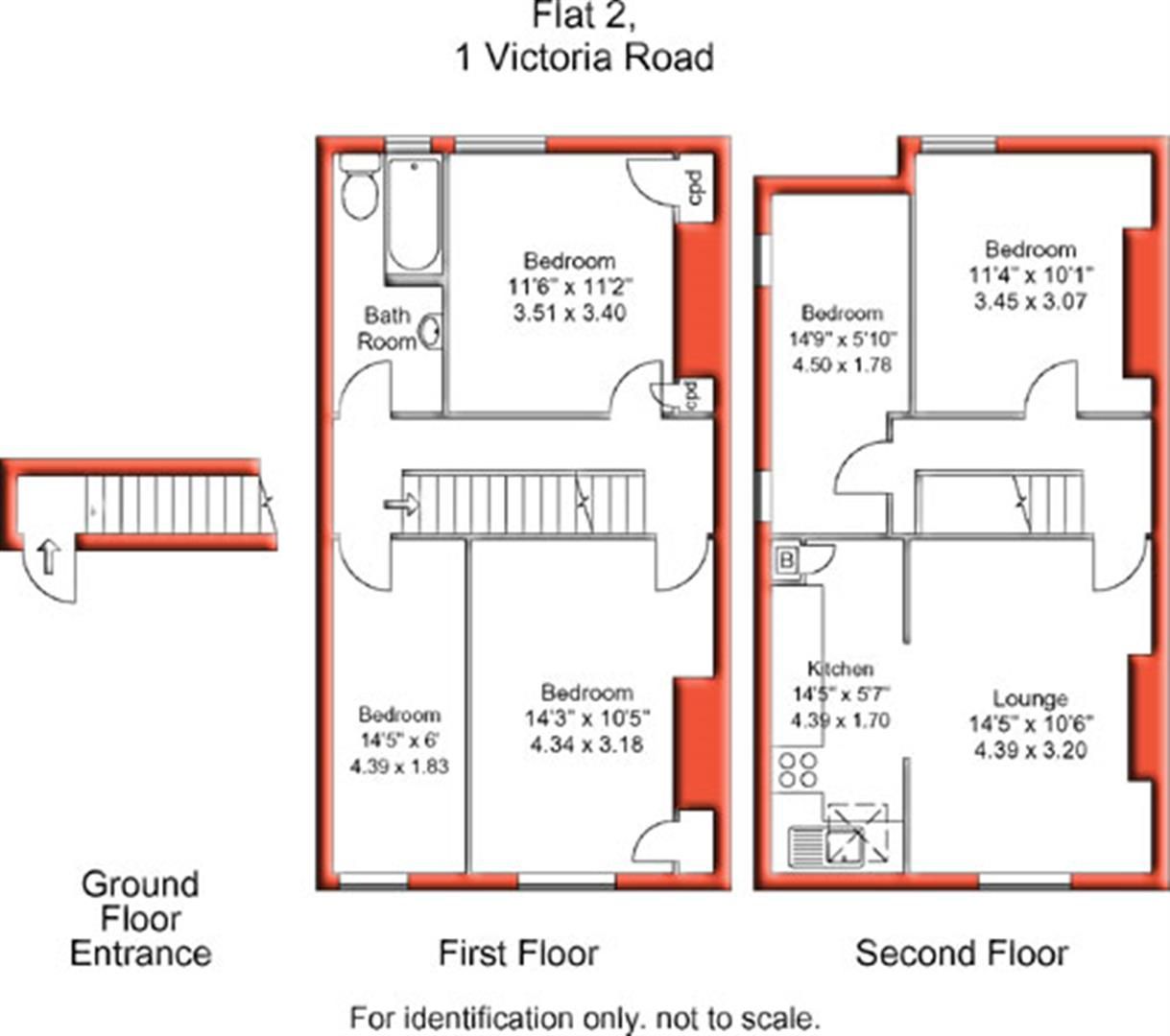 Flat 2, 1, VICTORIA ROAD, Leeds floorplan