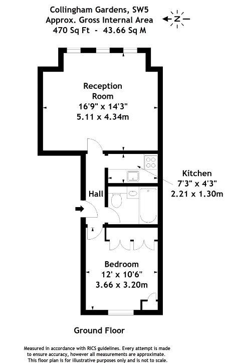 1 Bedrooms Flat to rent in Collingham Gardens, London SW5