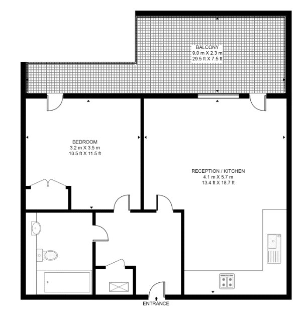 Flat 814, Denison House, London floorplan