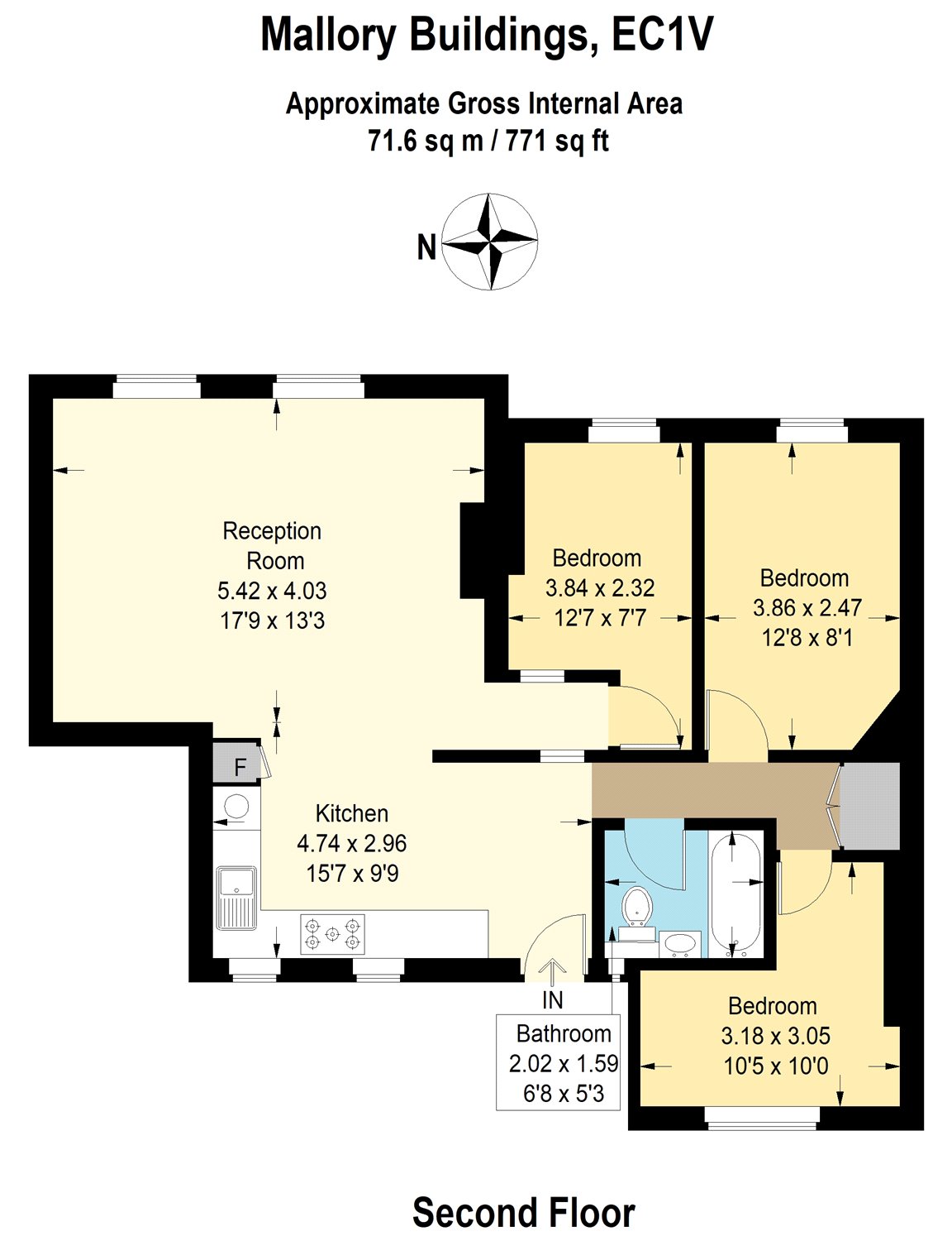 3 Bedrooms Flat to rent in Mallory Buildings, St. John Street, London EC1V