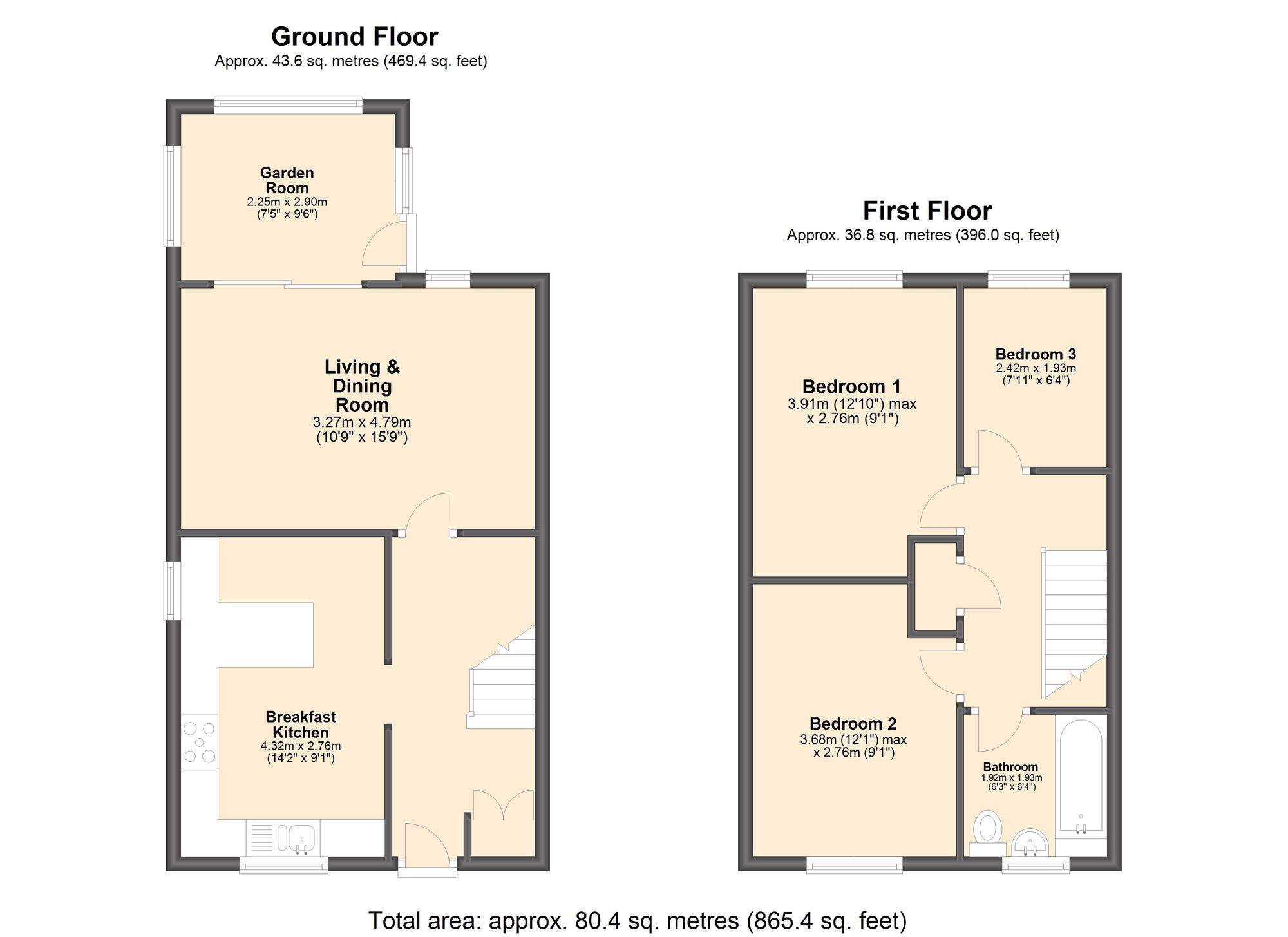 9 Grassmoor Close, Sheffield floorplan