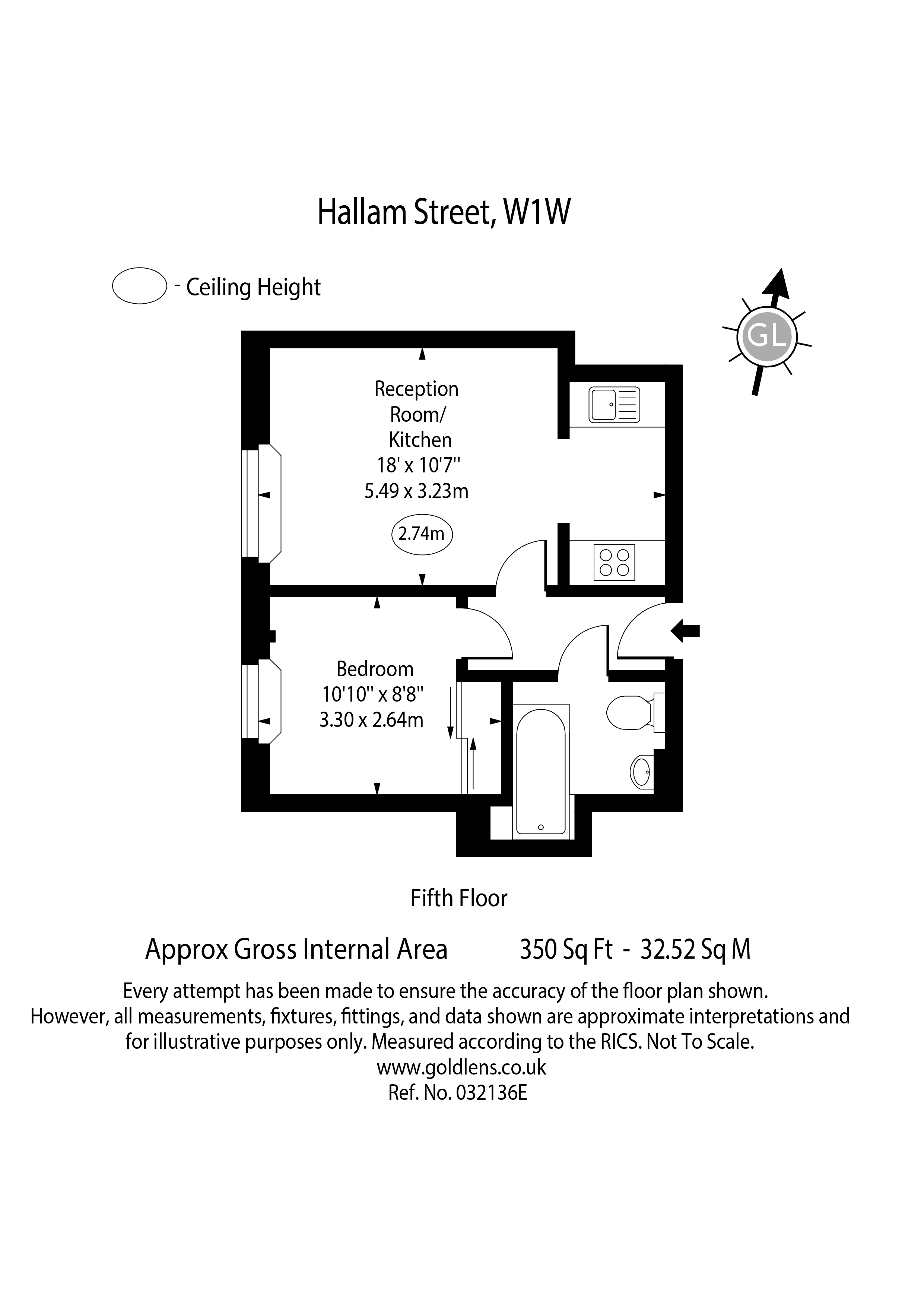 Flat 77, 49, Hallam Street, London floorplan