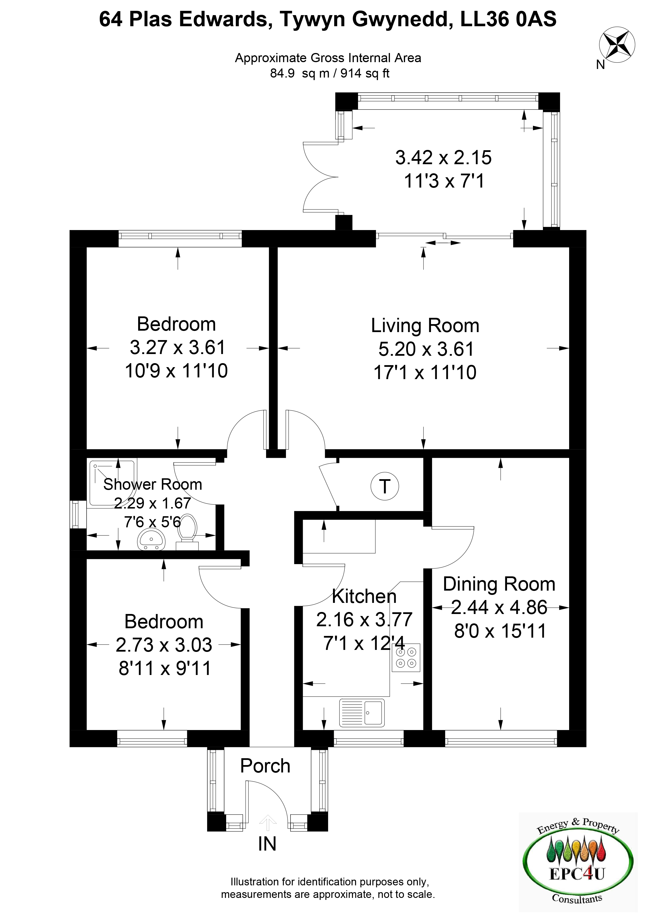 64, Plas Edwards, Tywyn floorplan