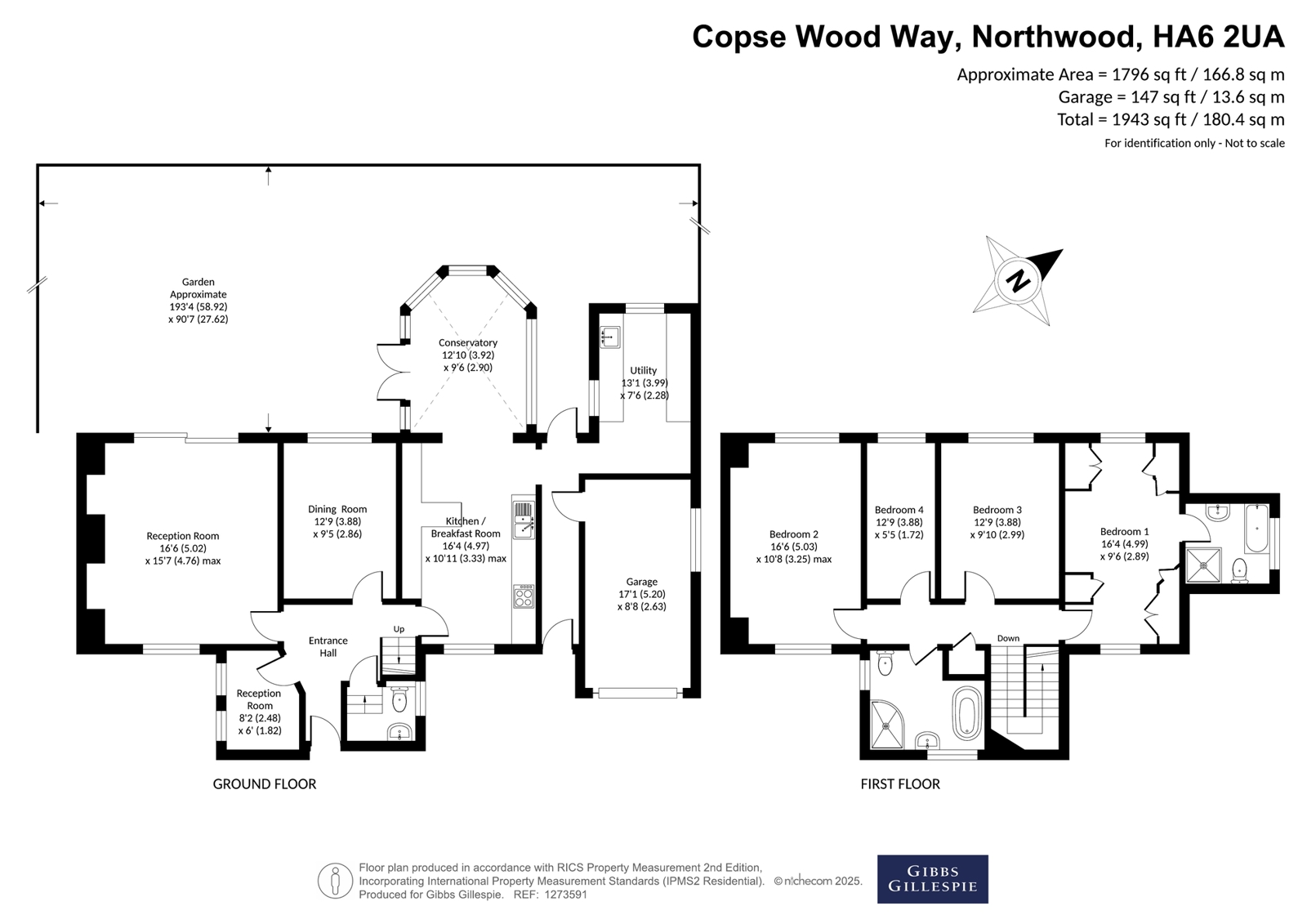 66, Copse Wood Way, Northwood floorplan