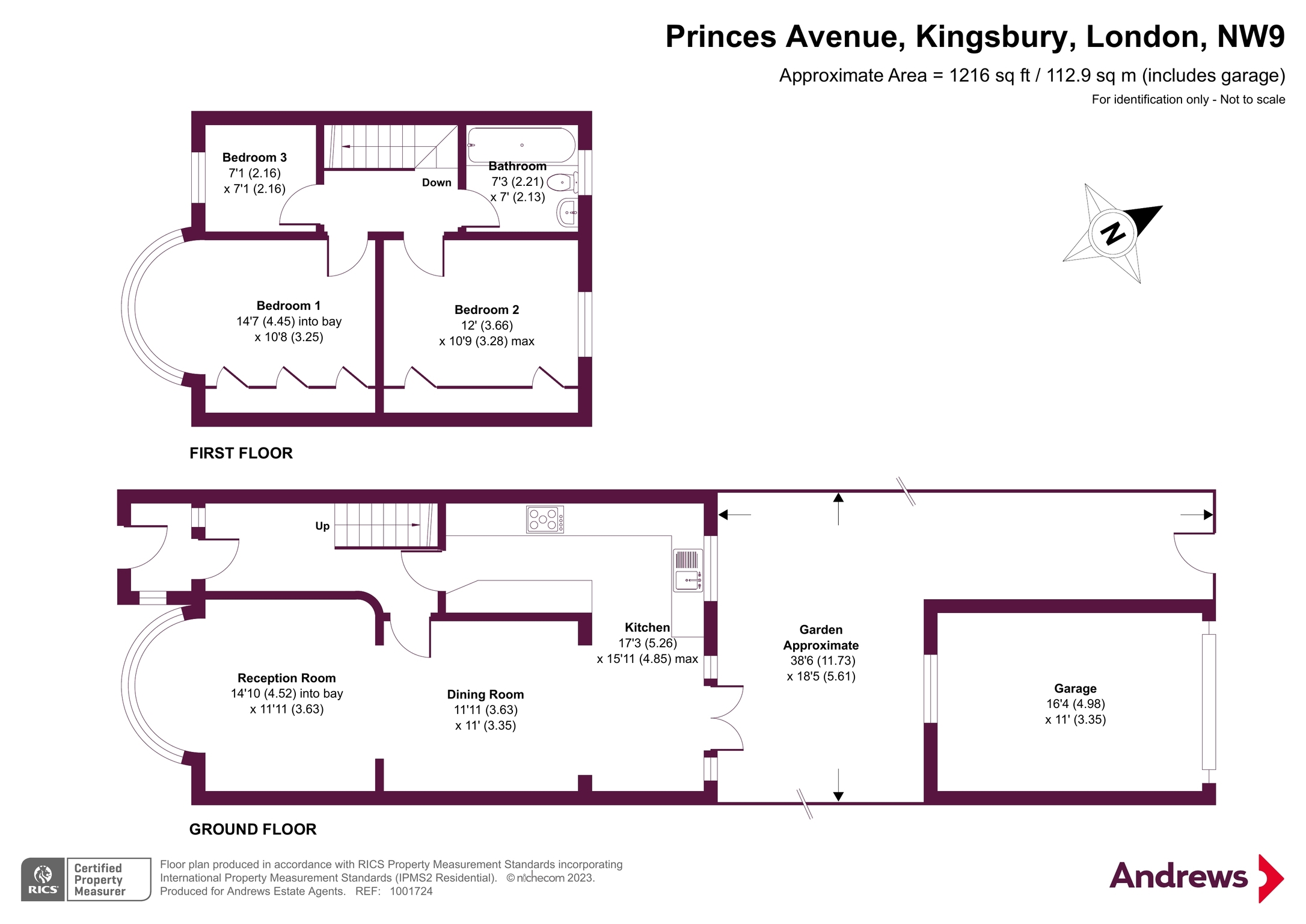 Princes Avenue, Kingsbury, London NW9, 3 bedroom terraced house for