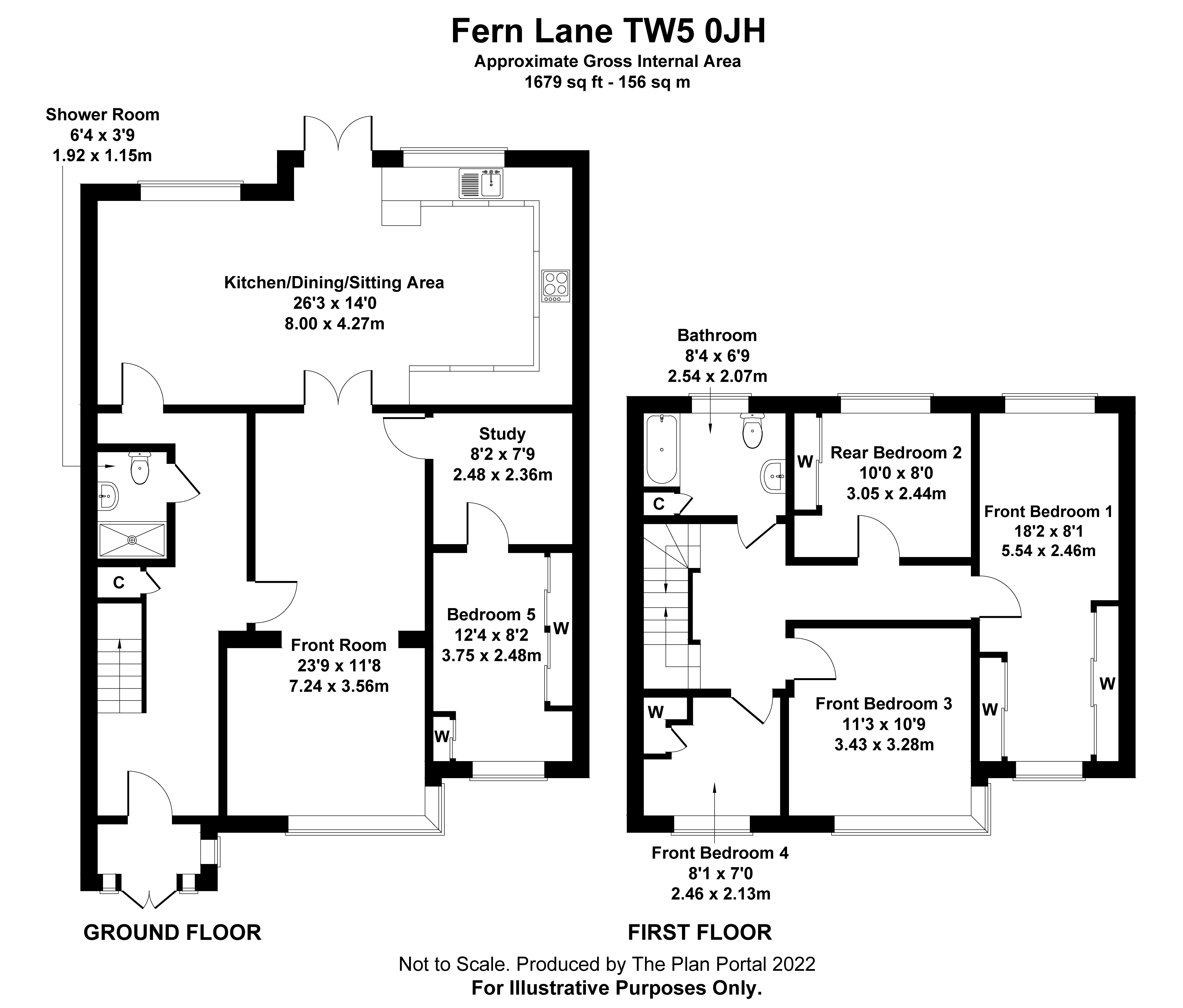 96, Fern Lane, Hounslow floorplan