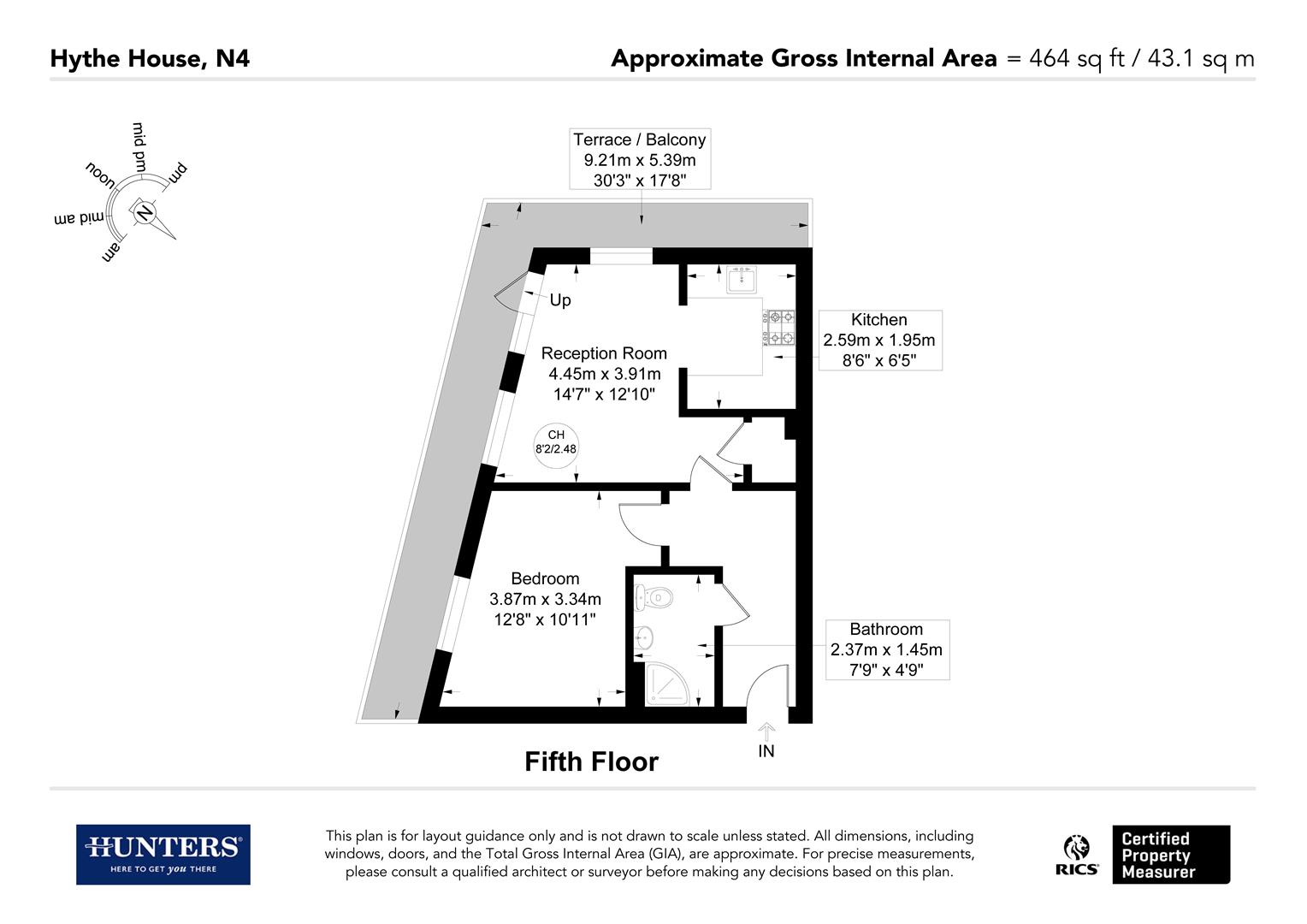 Flat 32 Hythe House, 1, Green Lanes Walk, London floorplan