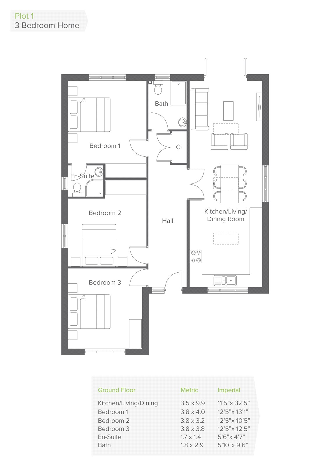 Bungalows Priory Road, Bodmin, Cornwall PL31, 3 bedroom bungalow for