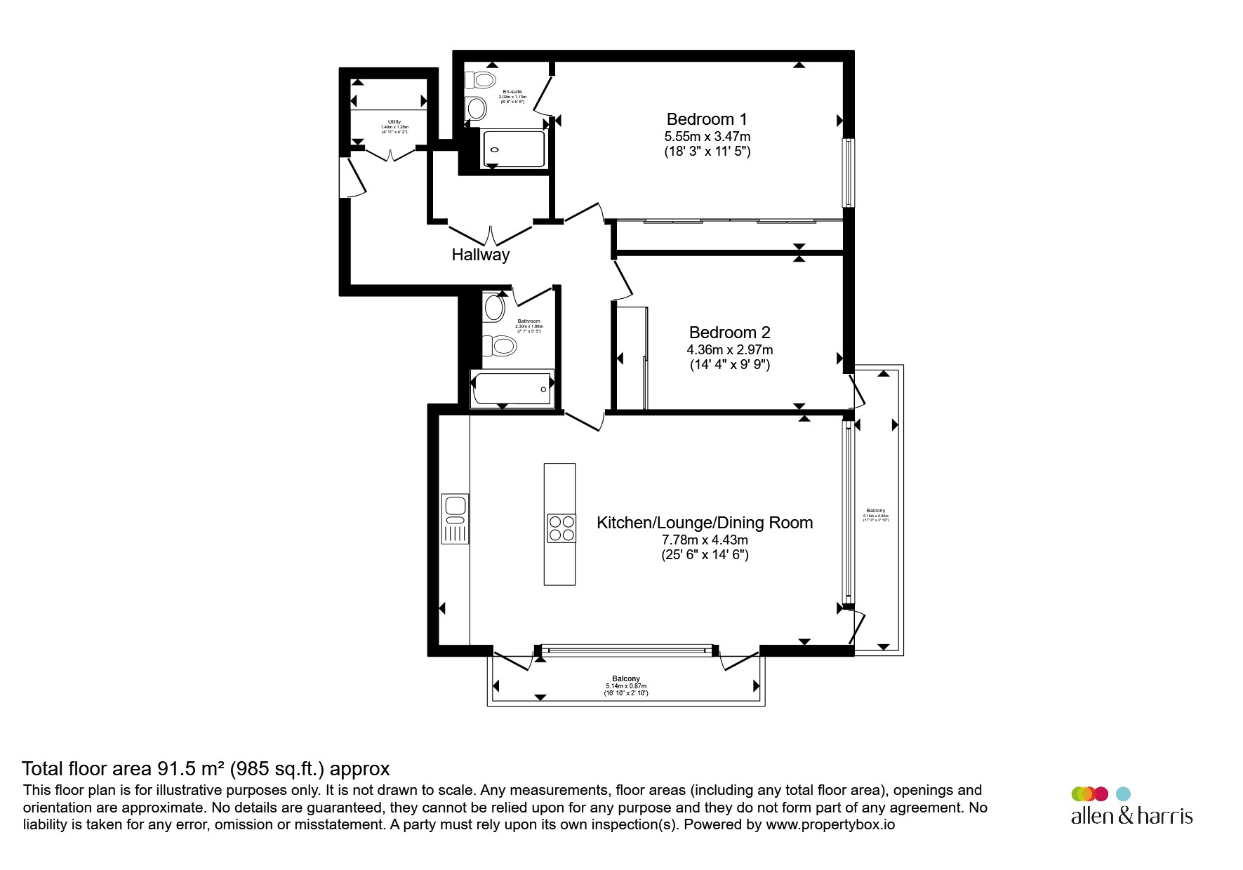 3/2, 300, Meadowside Quay Walk, Glasgow floorplan