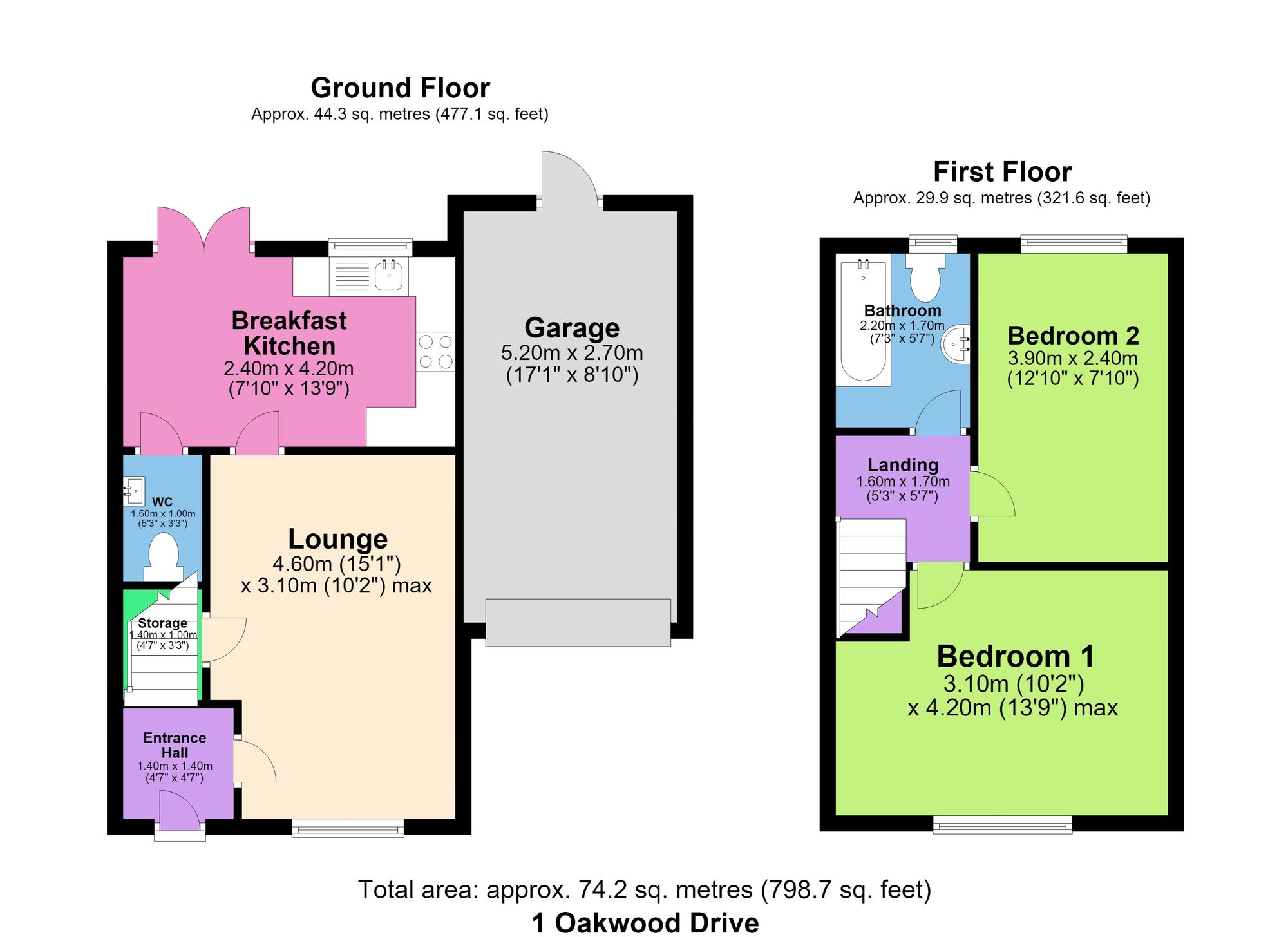 1 Oakwood Drive, Chesterfield floorplan